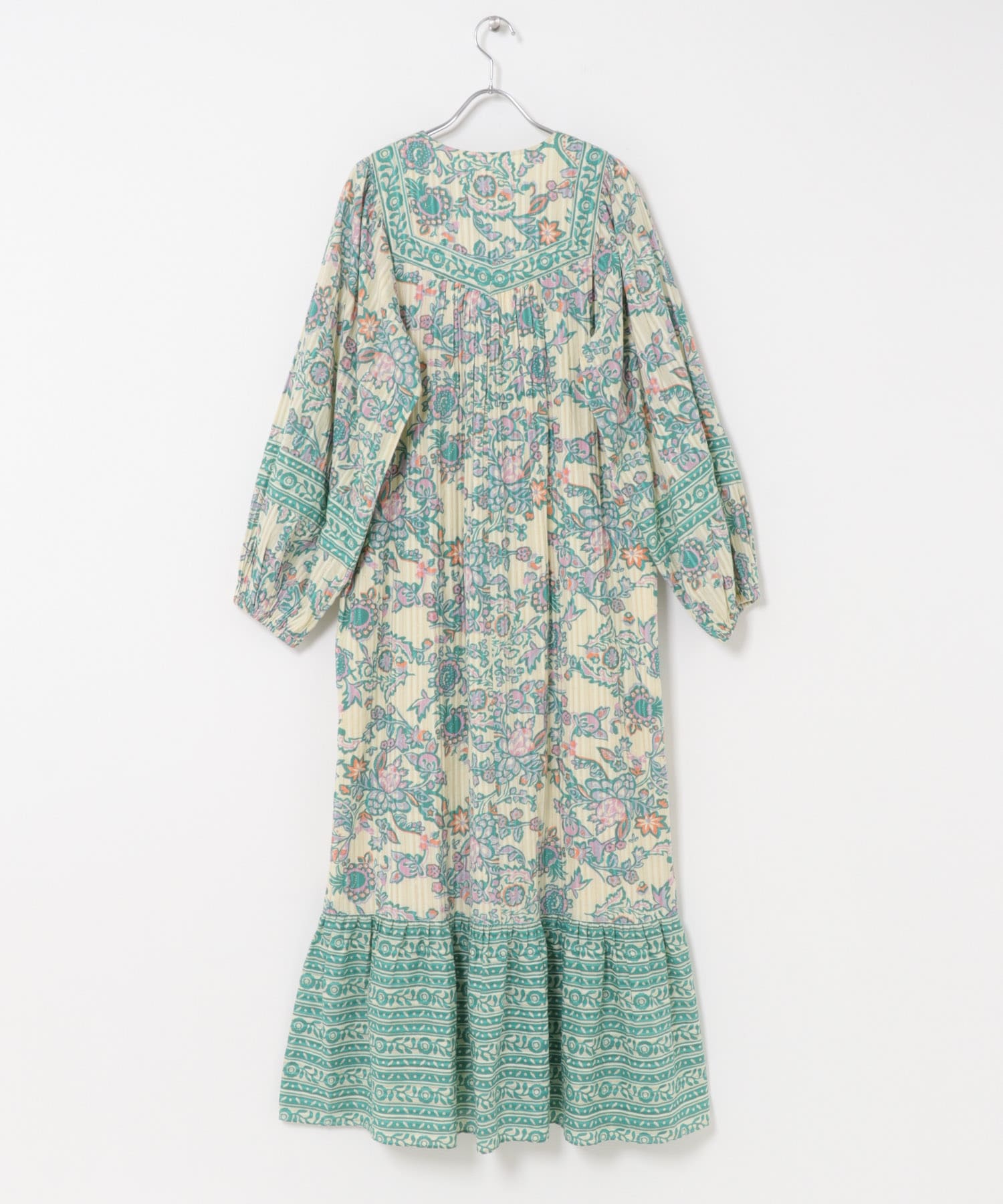 sara mallika　PAISLEY FLOWER PRINT DRESS GREEN S