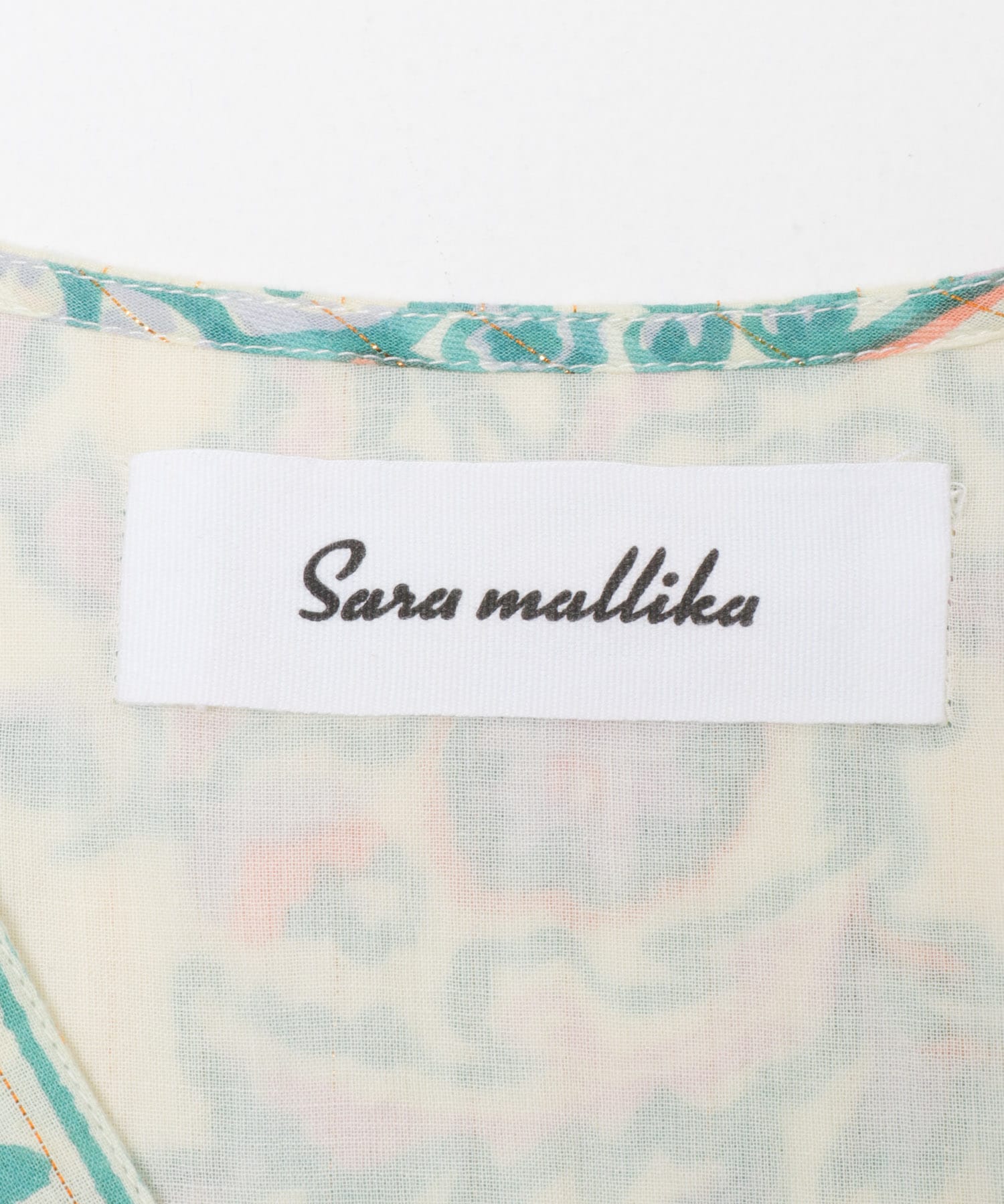 sara mallika　PAISLEY FLOWER PRINT DRESS GREEN S