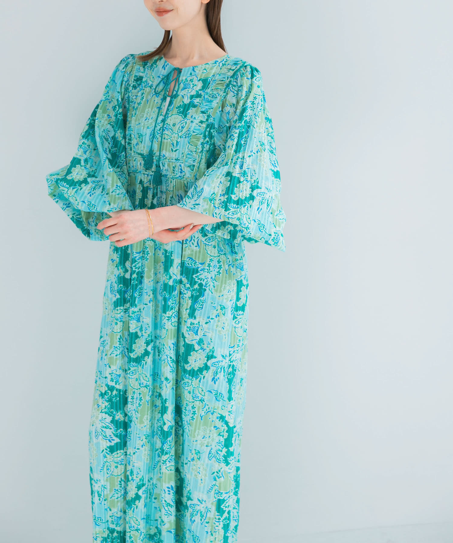 sara mallika　COTTON BOHEMIAN FLOWER DRESS