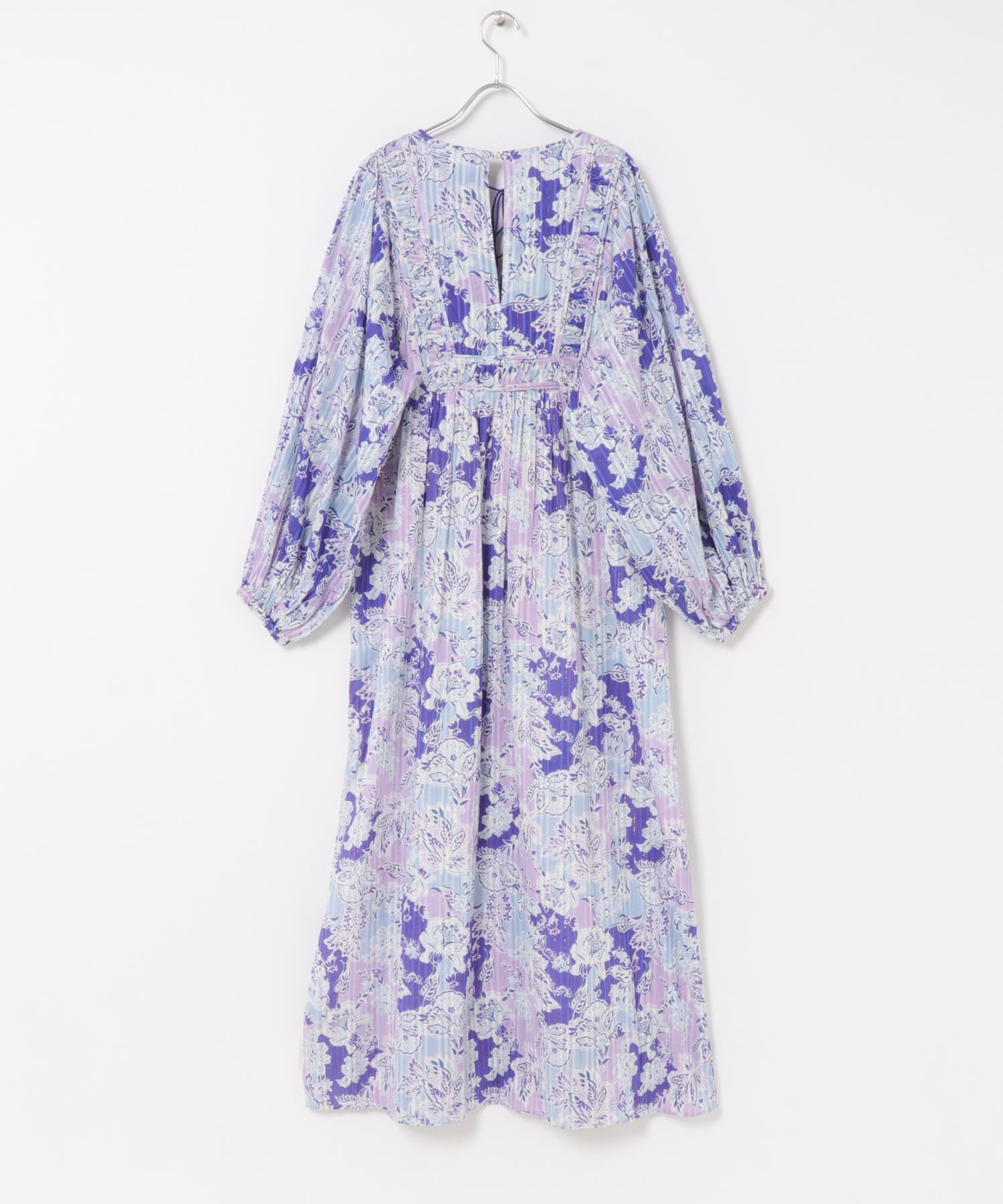 sara mallika　COTTON BOHEMIAN FLOWER DRESS PURPLE S