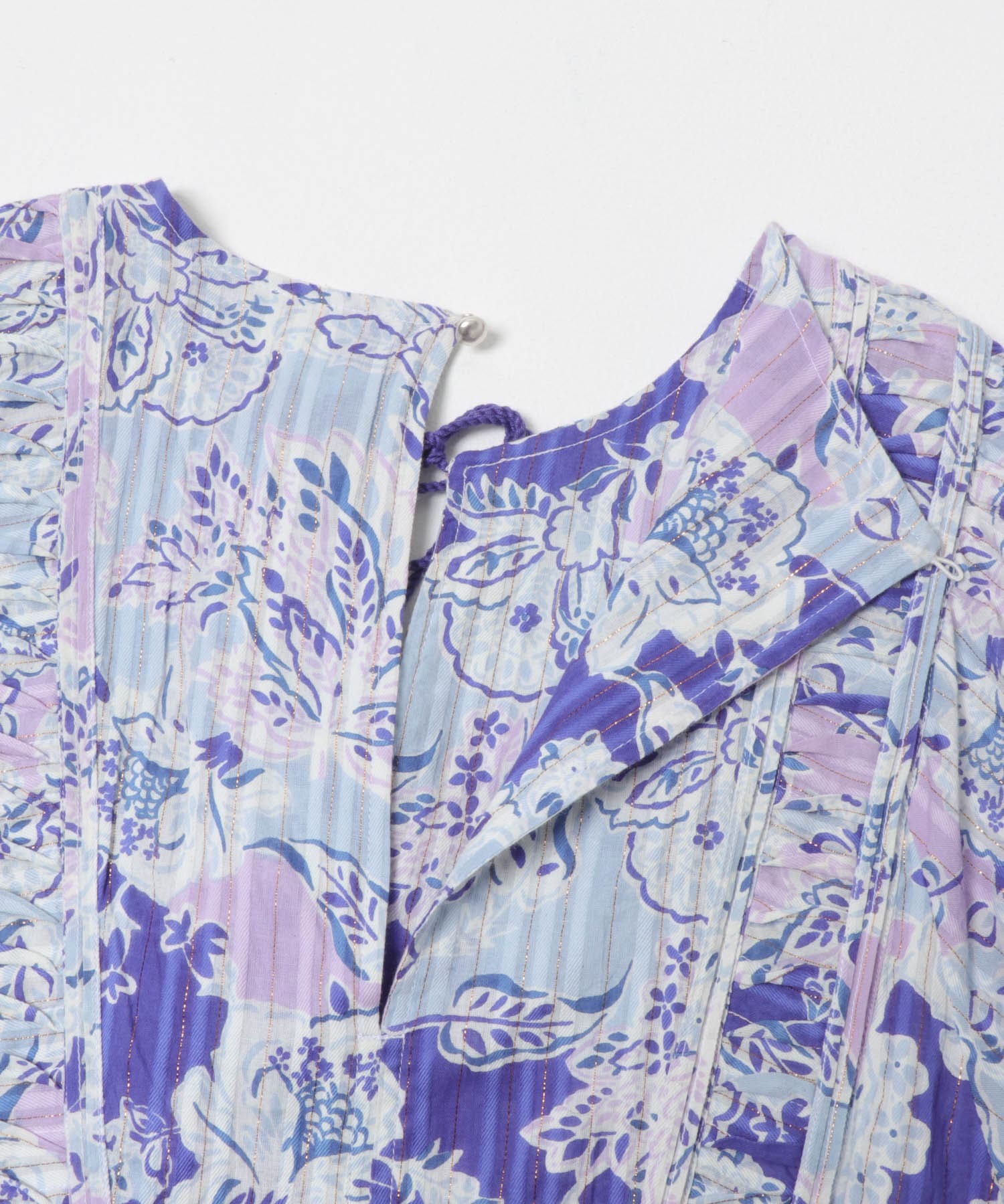 sara mallika　COTTON BOHEMIAN FLOWER DRESS PURPLE S