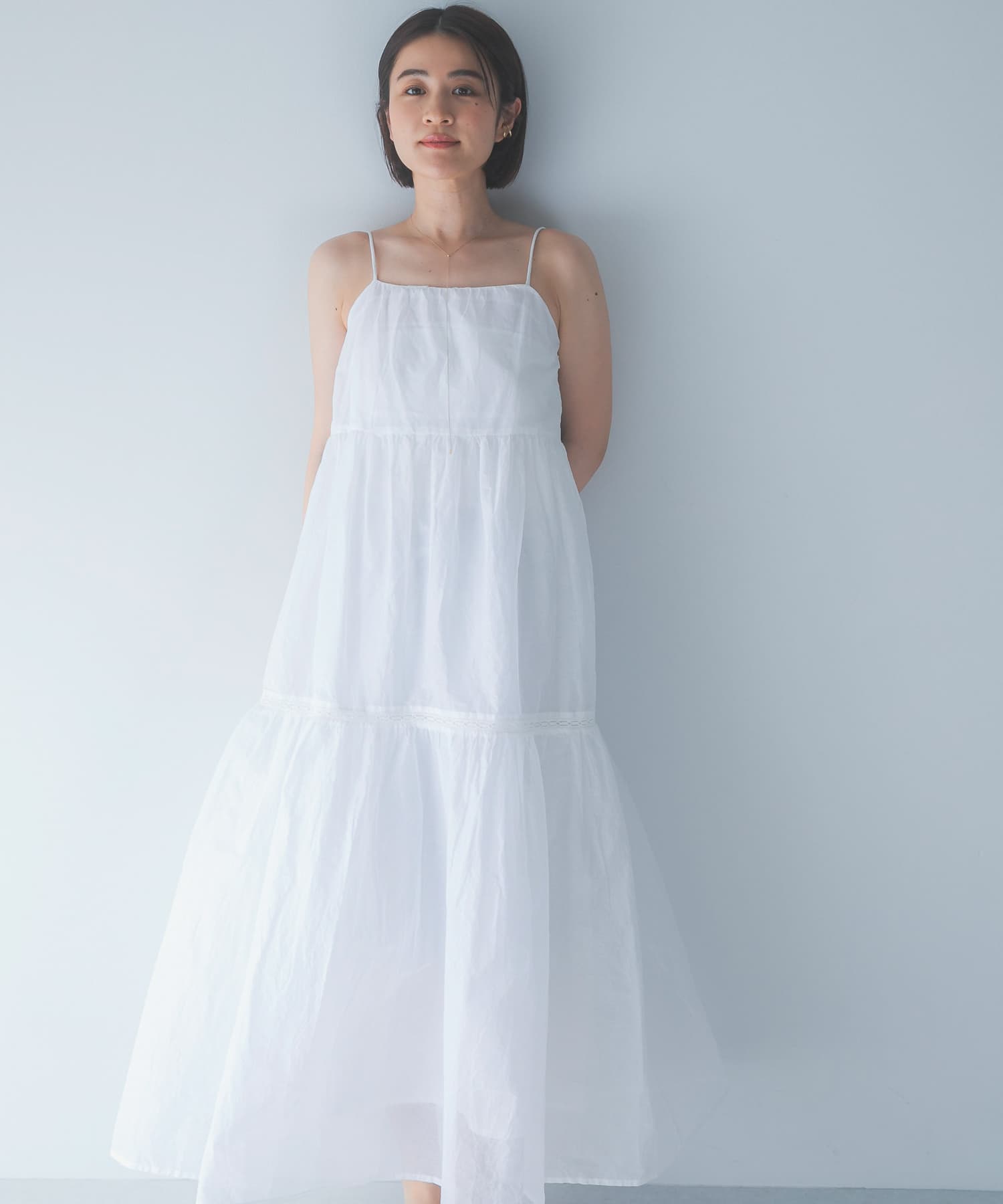 MARILYN MOON SHEER TIERED DRESS(Free BEIGE): ワンピース｜URBAN