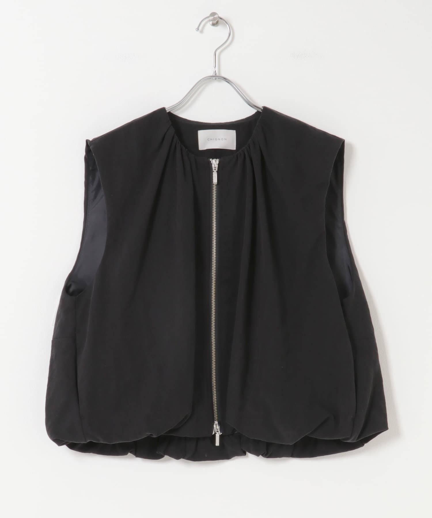 CHIGNON　ダブルジップバルーンジレ BLACK Free