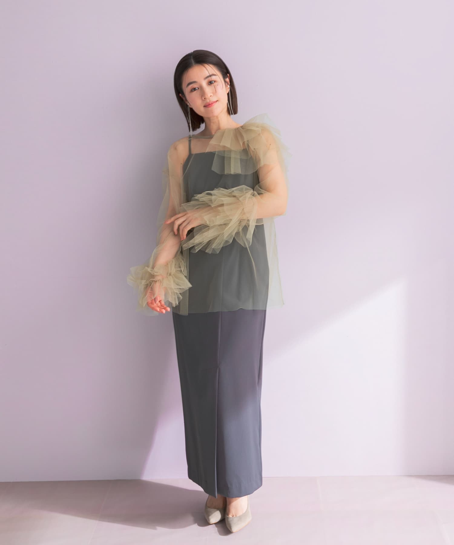 ANDRESD　BLOOMING TULLE DRESS