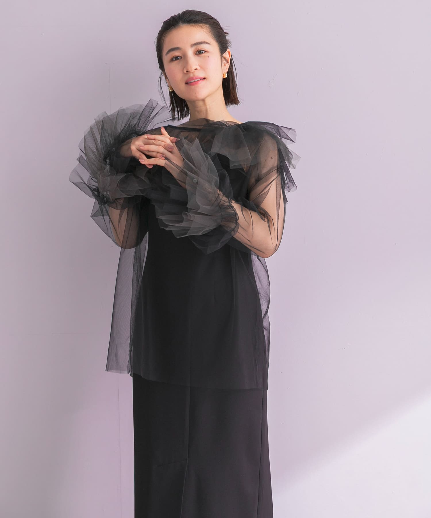 ANDRESD　BLOOMING TULLE DRESS