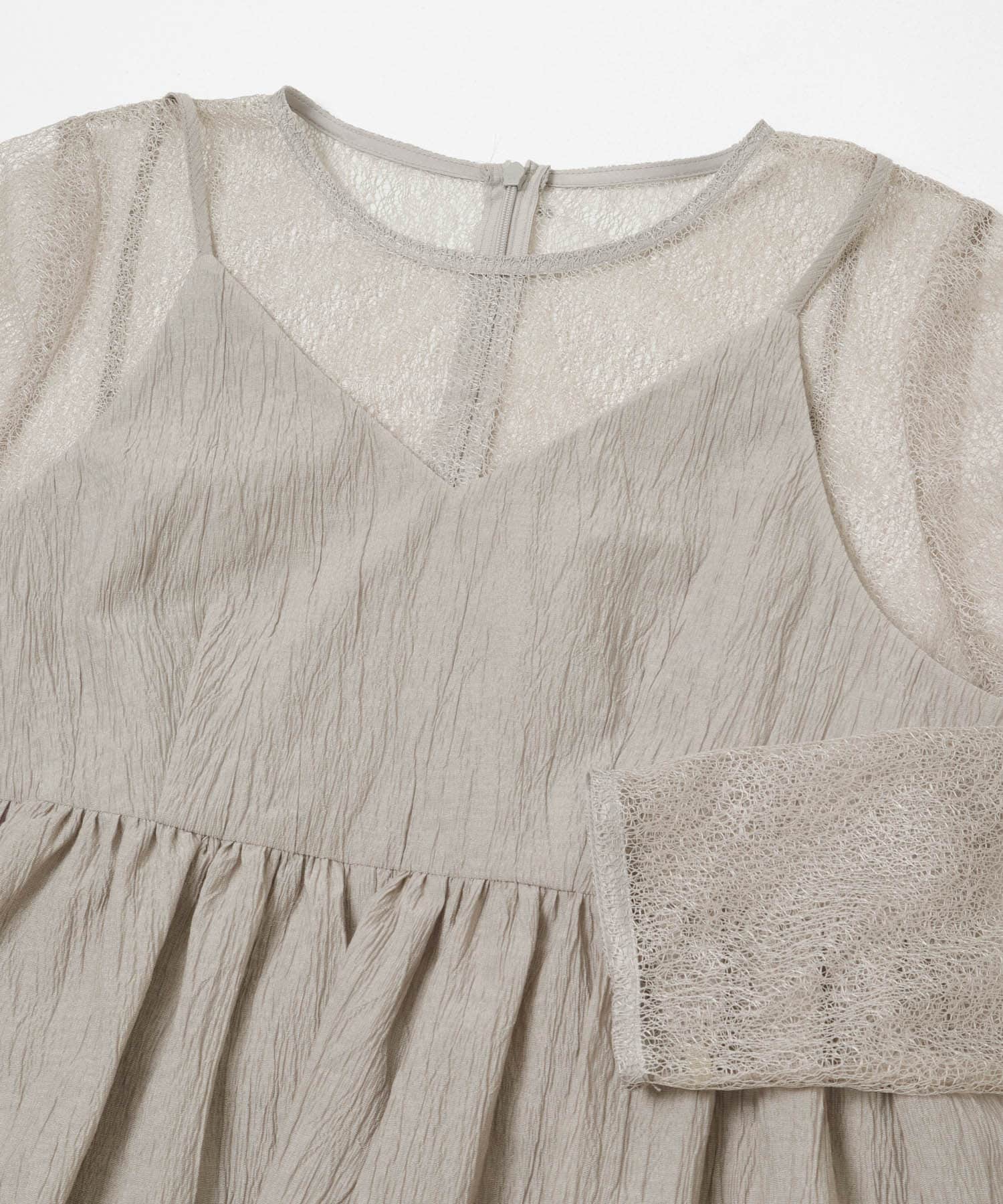 kaene　レイヤードペプラムドレス light gray S