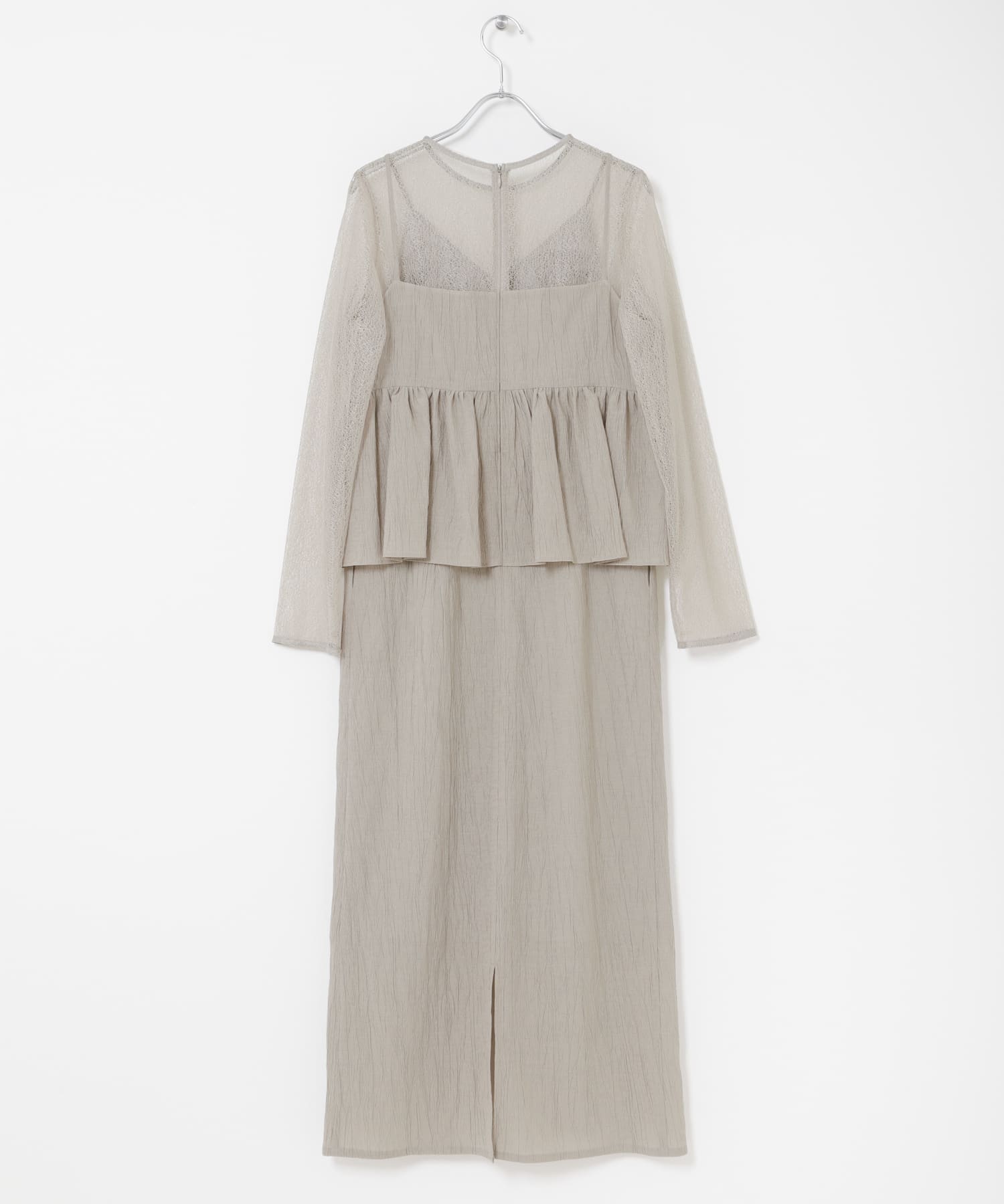 kaene　レイヤードペプラムドレス light gray S