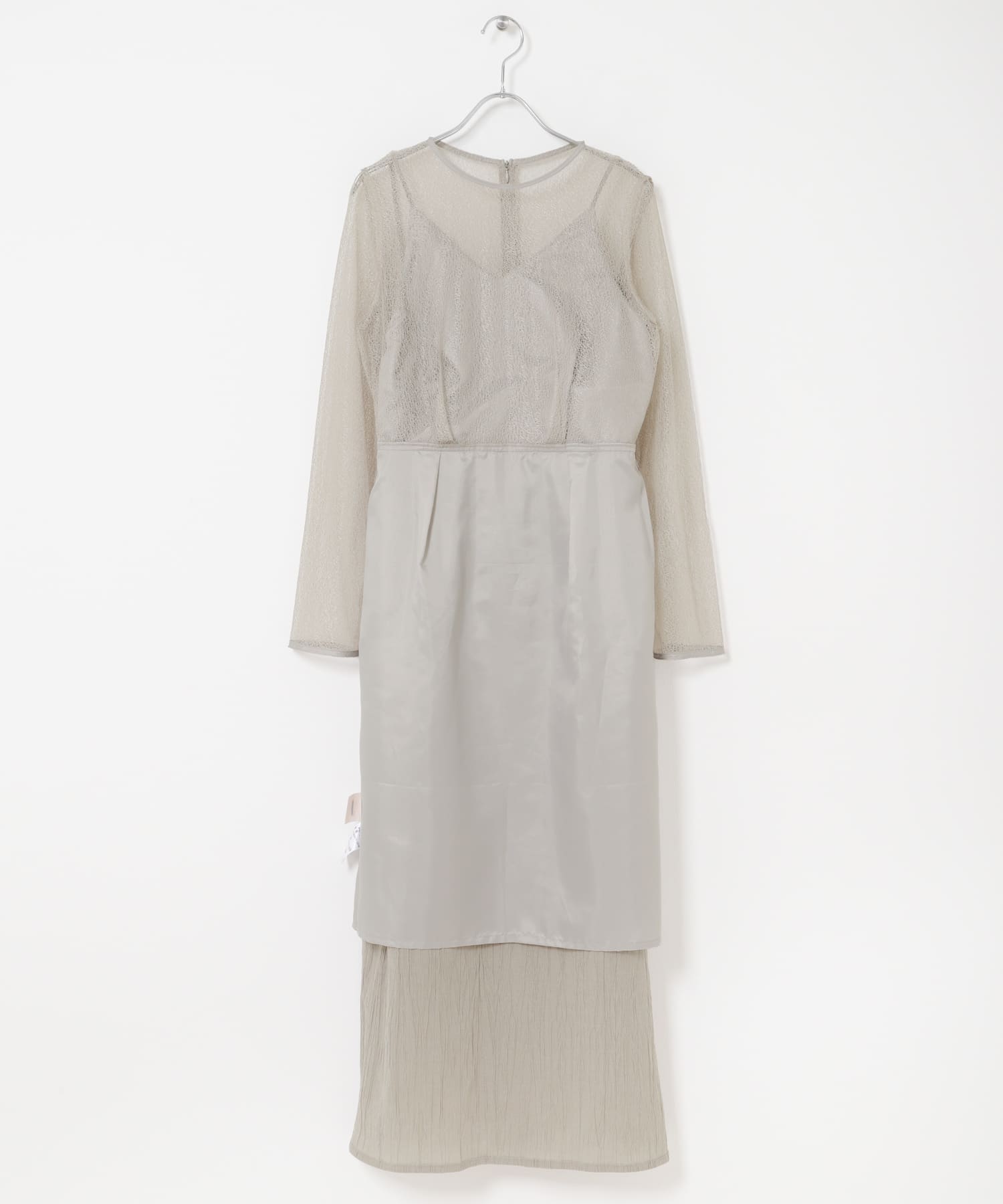kaene　レイヤードペプラムドレス light gray S