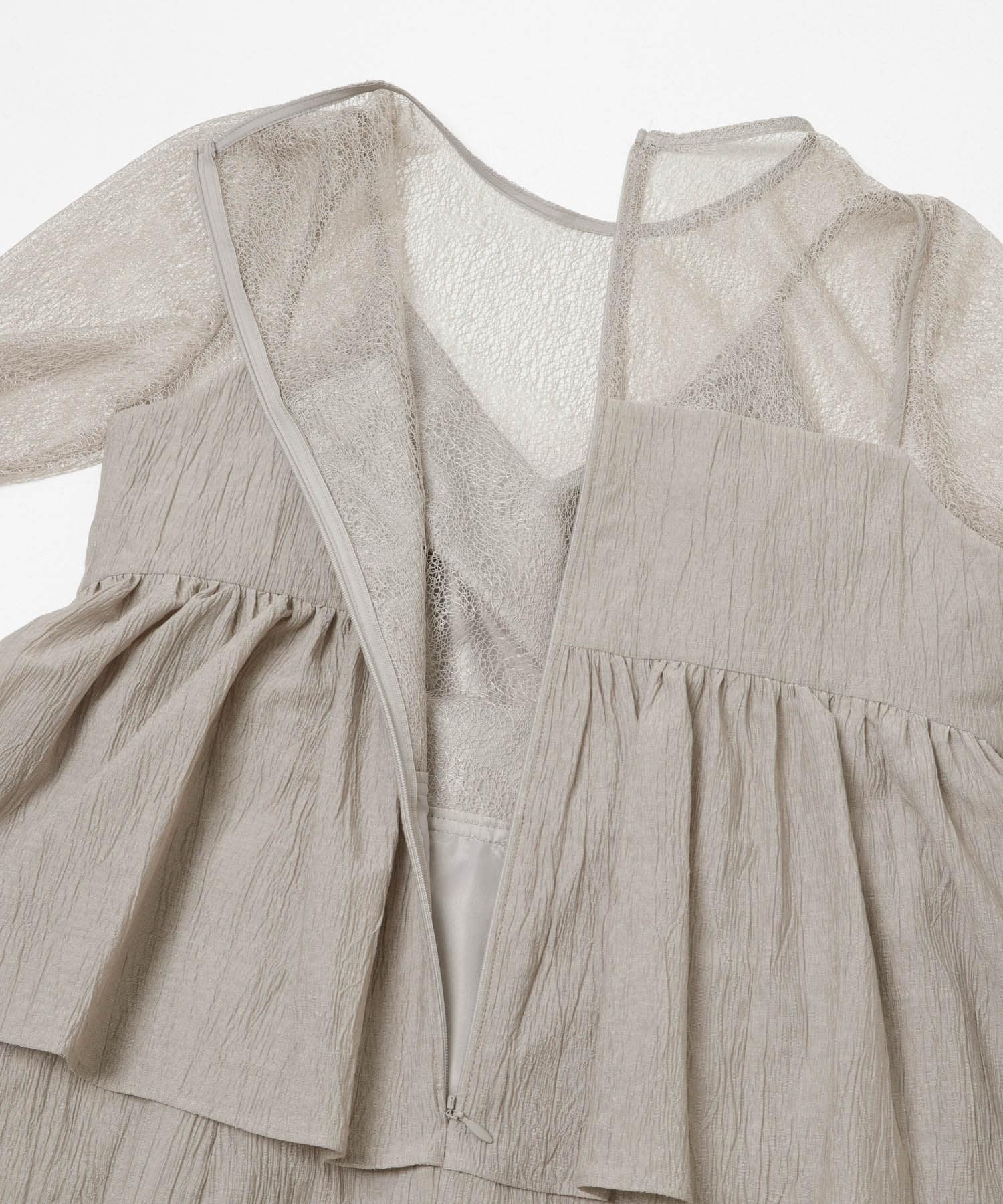 kaene　レイヤードペプラムドレス light gray S