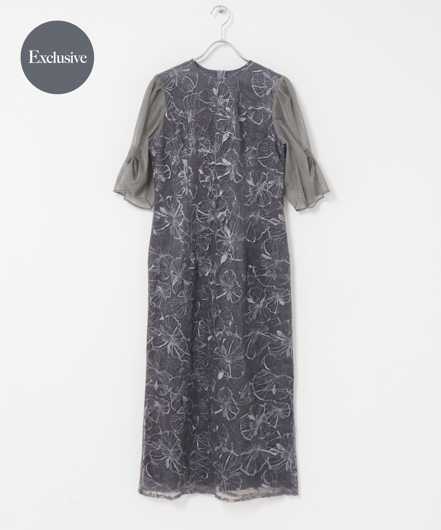 『別注』kaene×ROSSO　フラワーエンブロイダリードレス