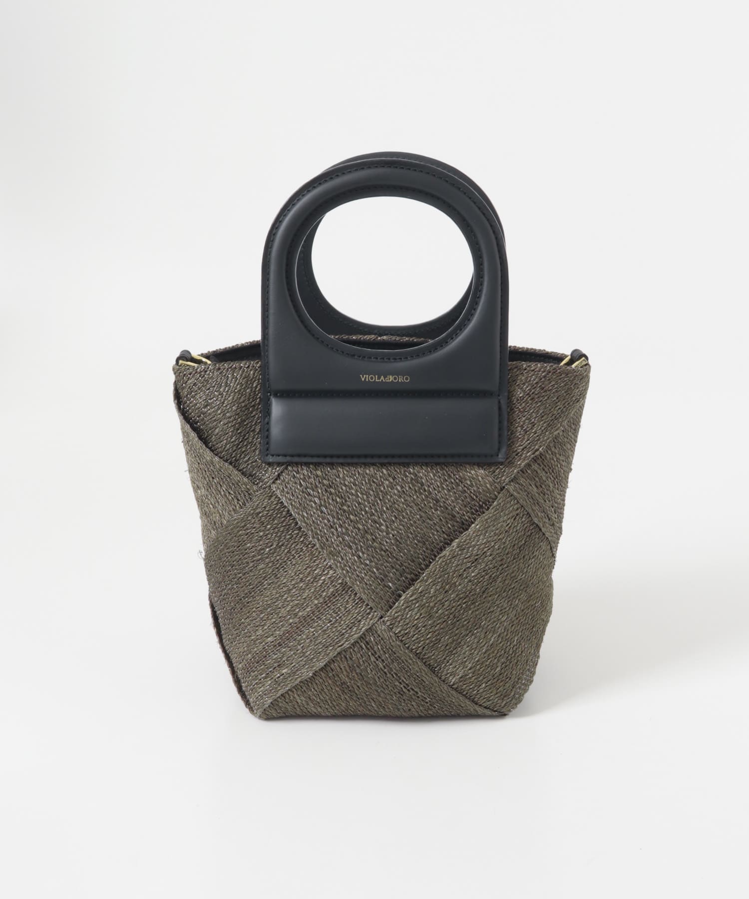 VIOLAd’ORO　レザーハンドルアバカメッシュバッグ