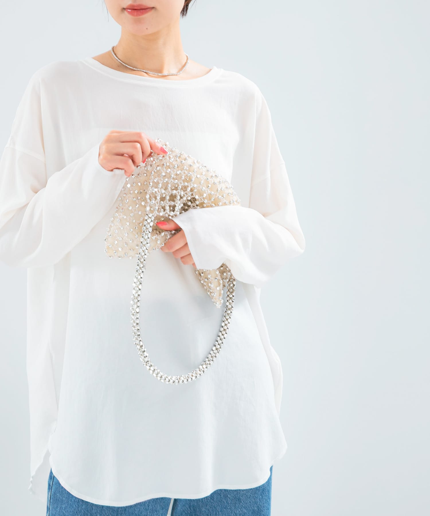 BAGMATI　ビーズバッグ WHITEGOLD Free