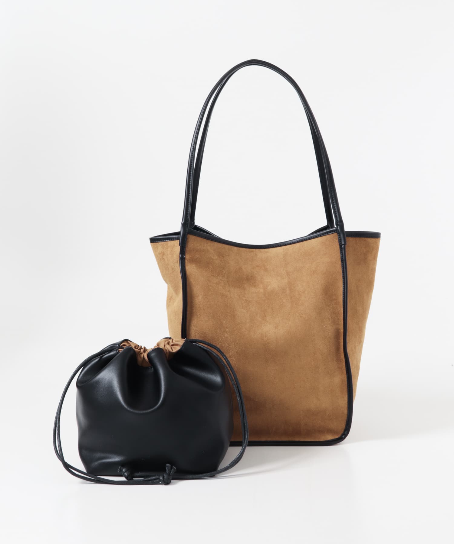 IOMMI　パイピングハンドルバッグ BROWN Free