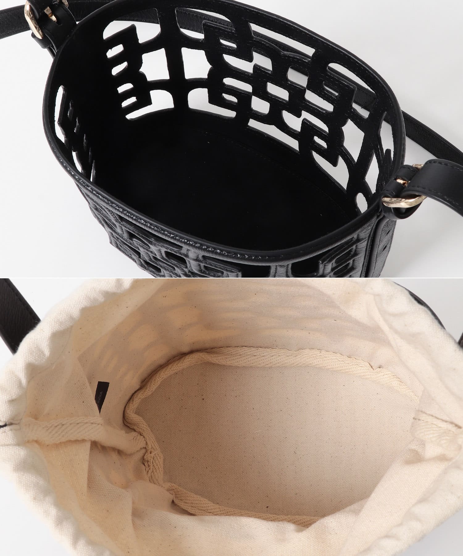 BAGMATI　カットワークショルダーバッグ BLACK Free
