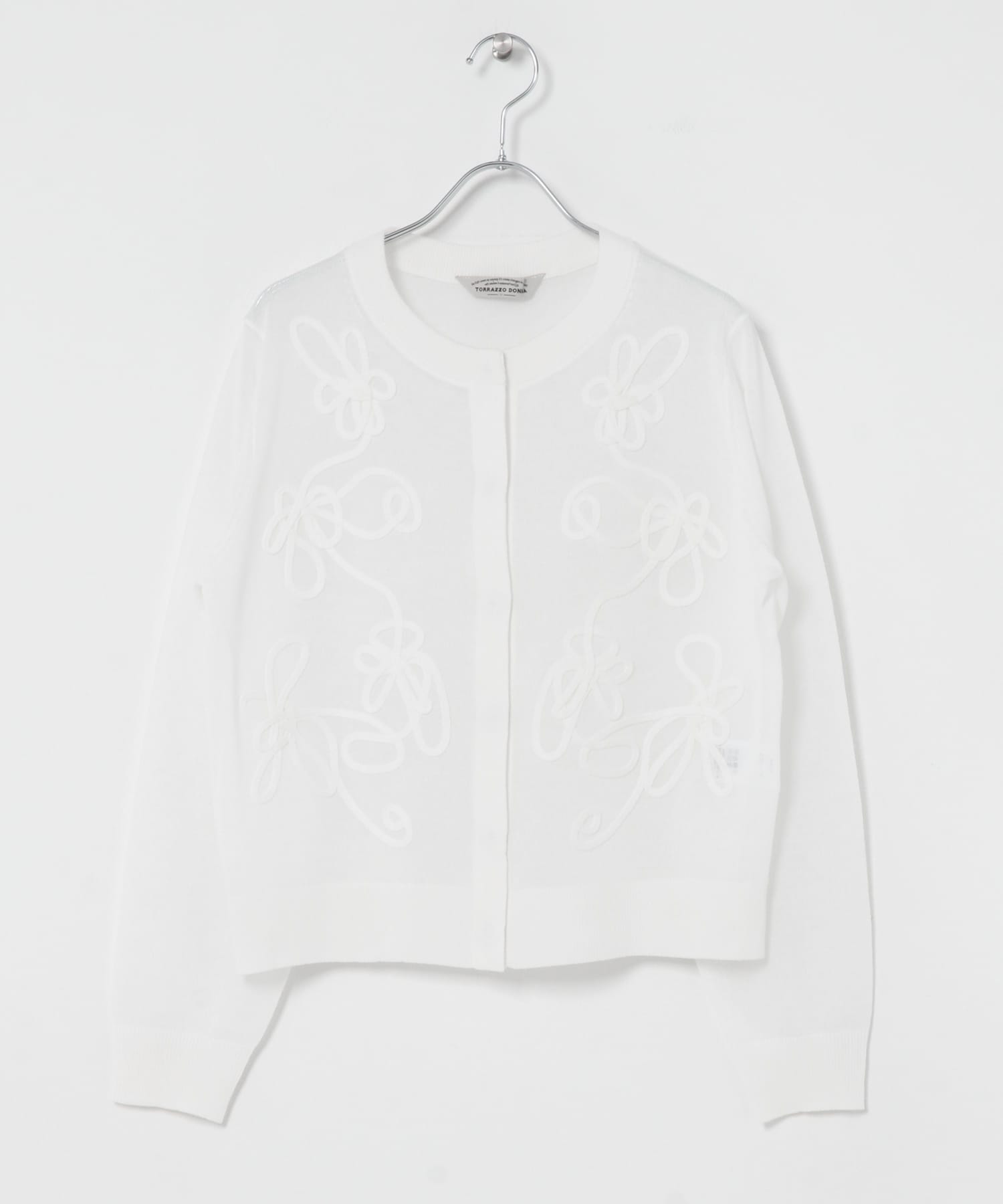 Torrazzo Donna　CORD LACE SHEER CARDIGAN