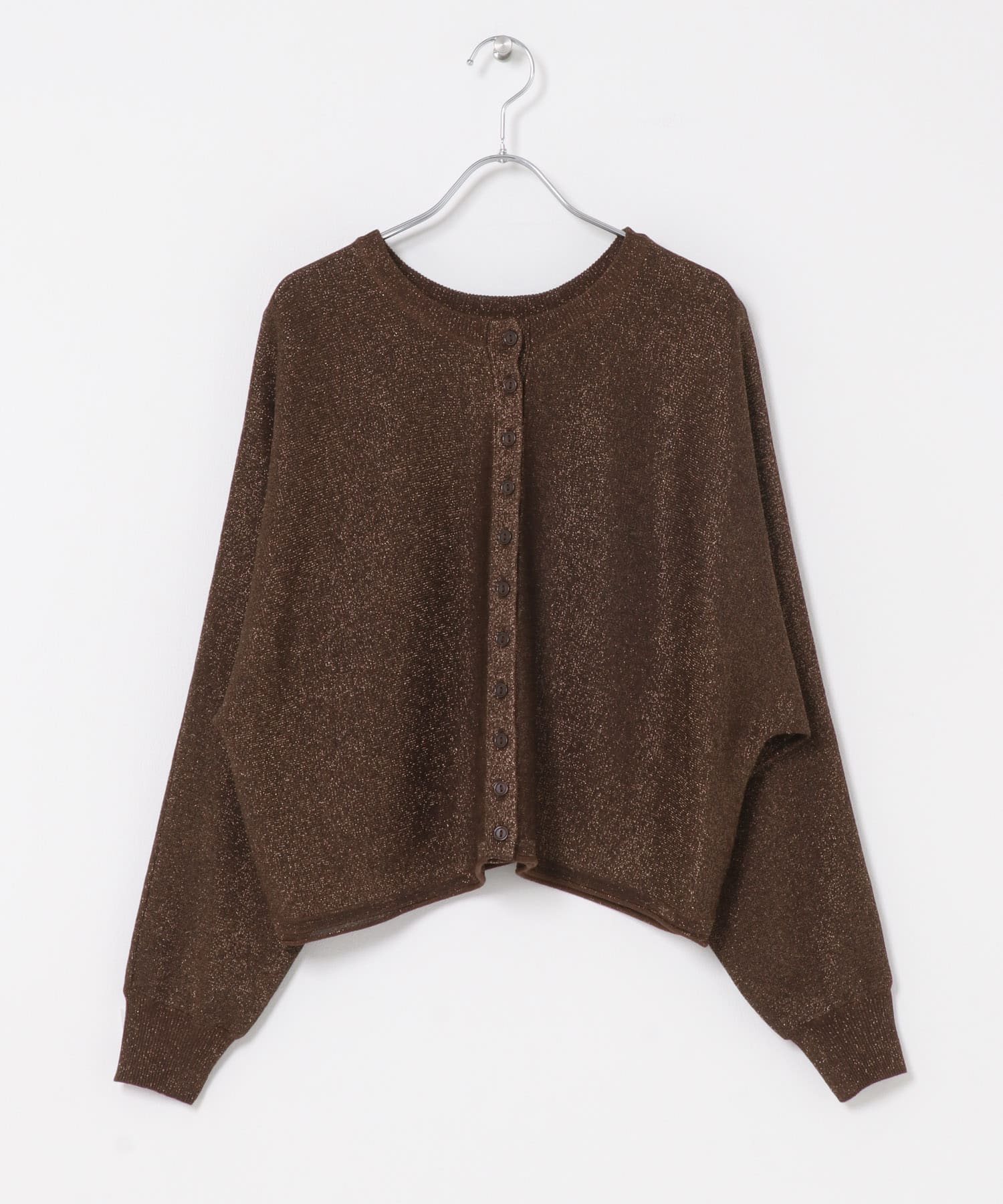 Torrazzo Donna　LAMEYARN DOLMAN SLEEVE KNIT BROWN Free