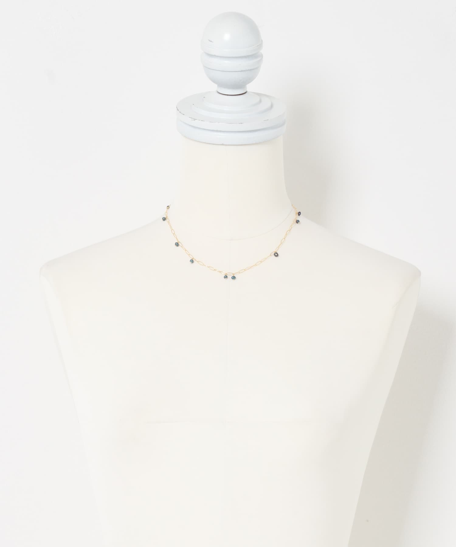 LAPUIS　SV PETIT STONE NECKLACE GOLDBLUE -