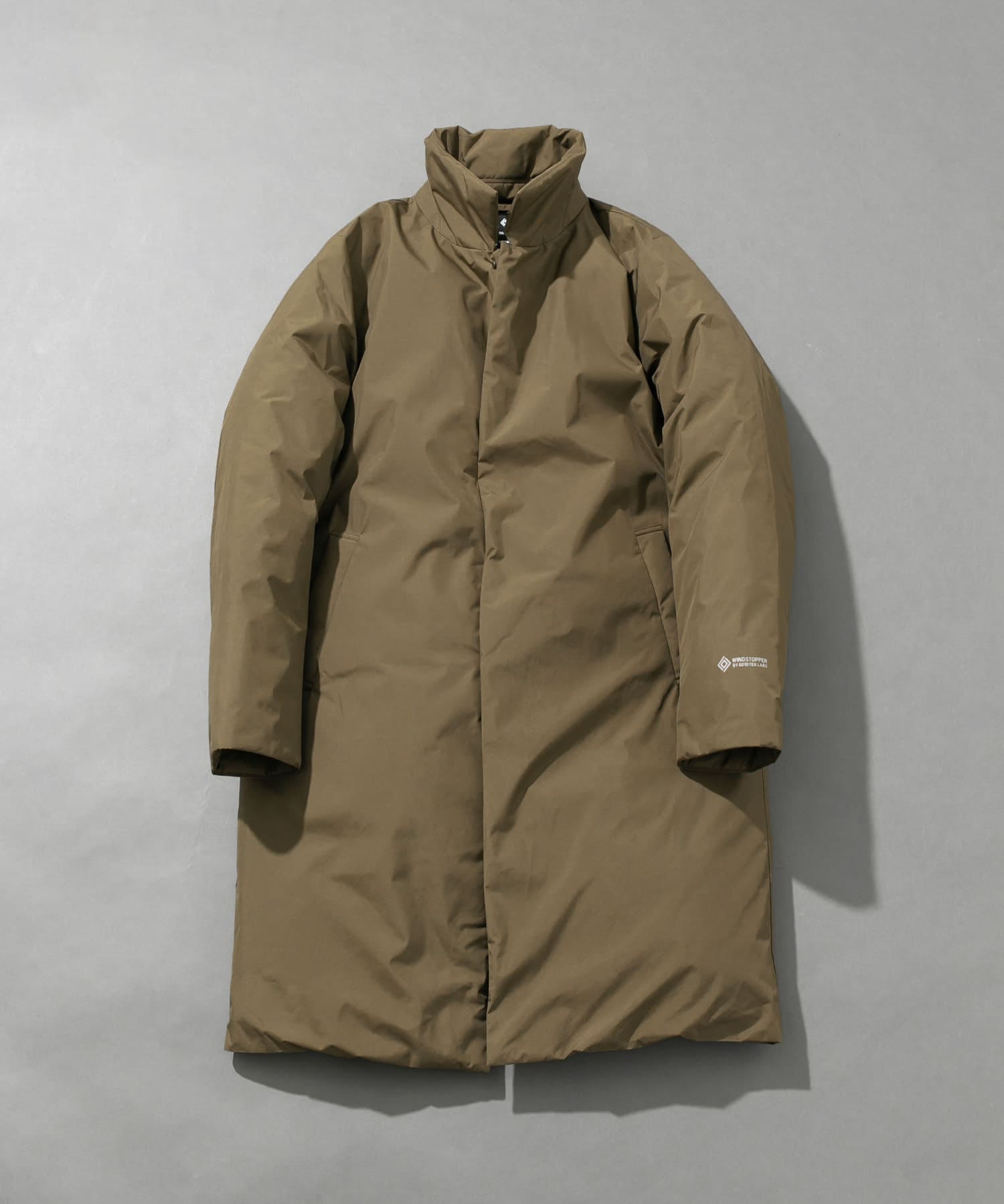 『別注』+phenix　WINDSTOPPER by GORE-TEX LABS スタンドダウンコート BROWN M