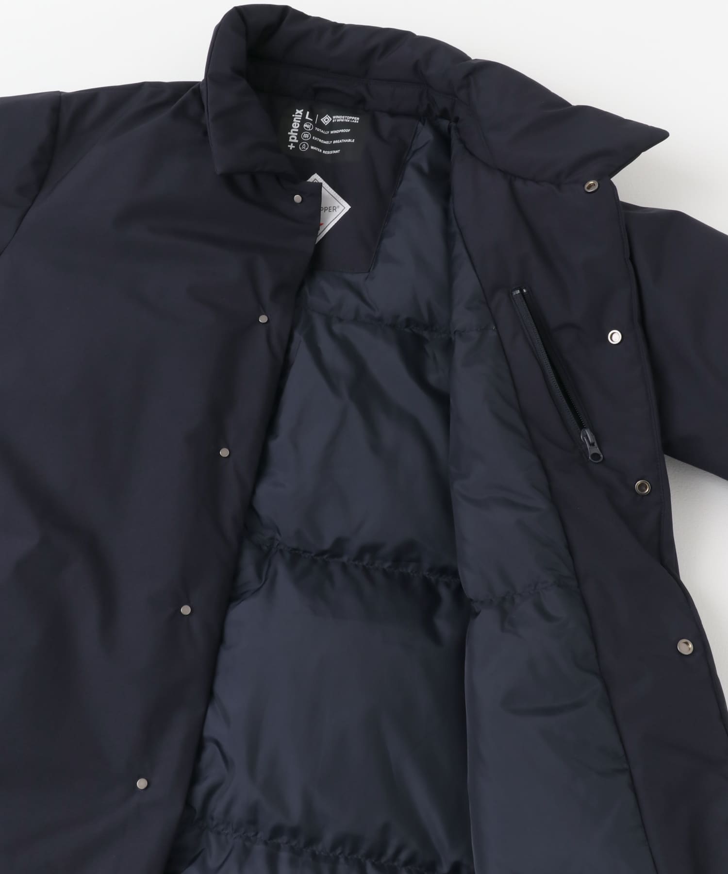 『別注』+phenix　WINDSTOPPER by GORE-TEX LABS スタンドダウンコート NAVY M