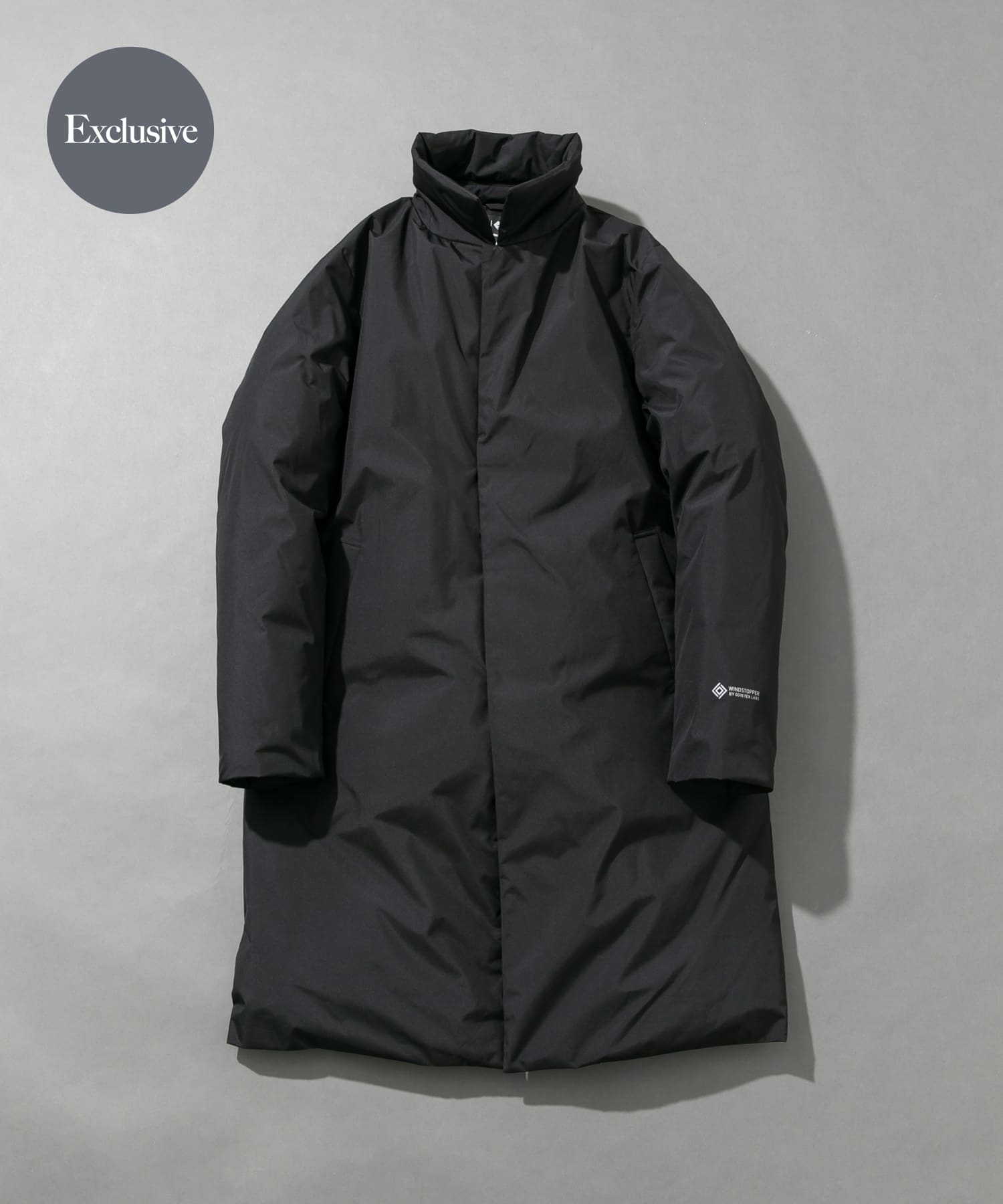 『別注』+phenix　WINDSTOPPER by GORE-TEX LABS スタンドダウンコート BLACK M
