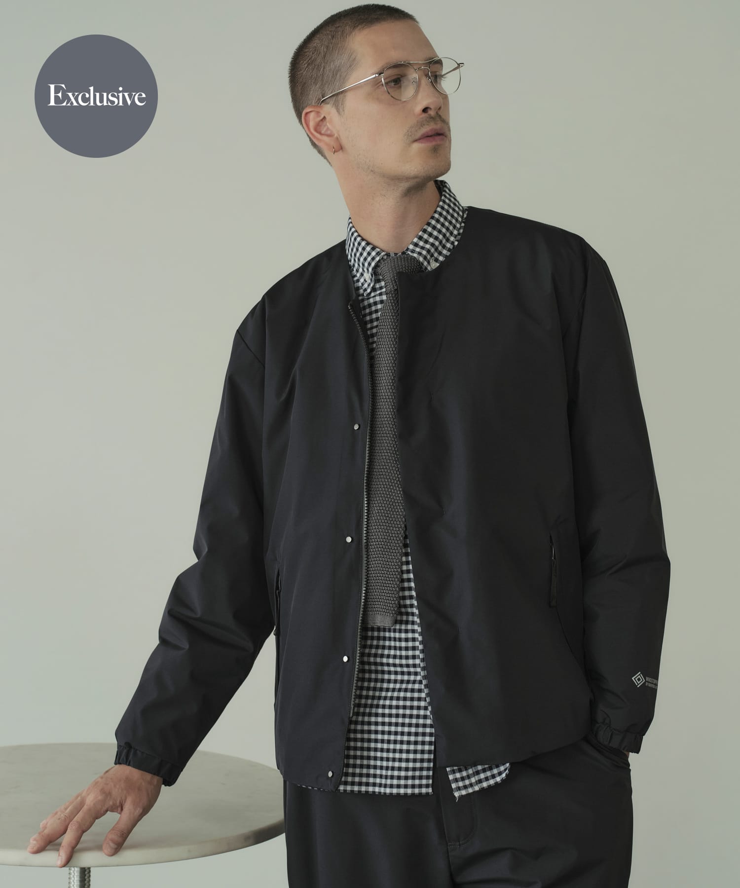 別注』+phenix WINDSTOPPER by GORE-TEX LABS ノーカラーダウン