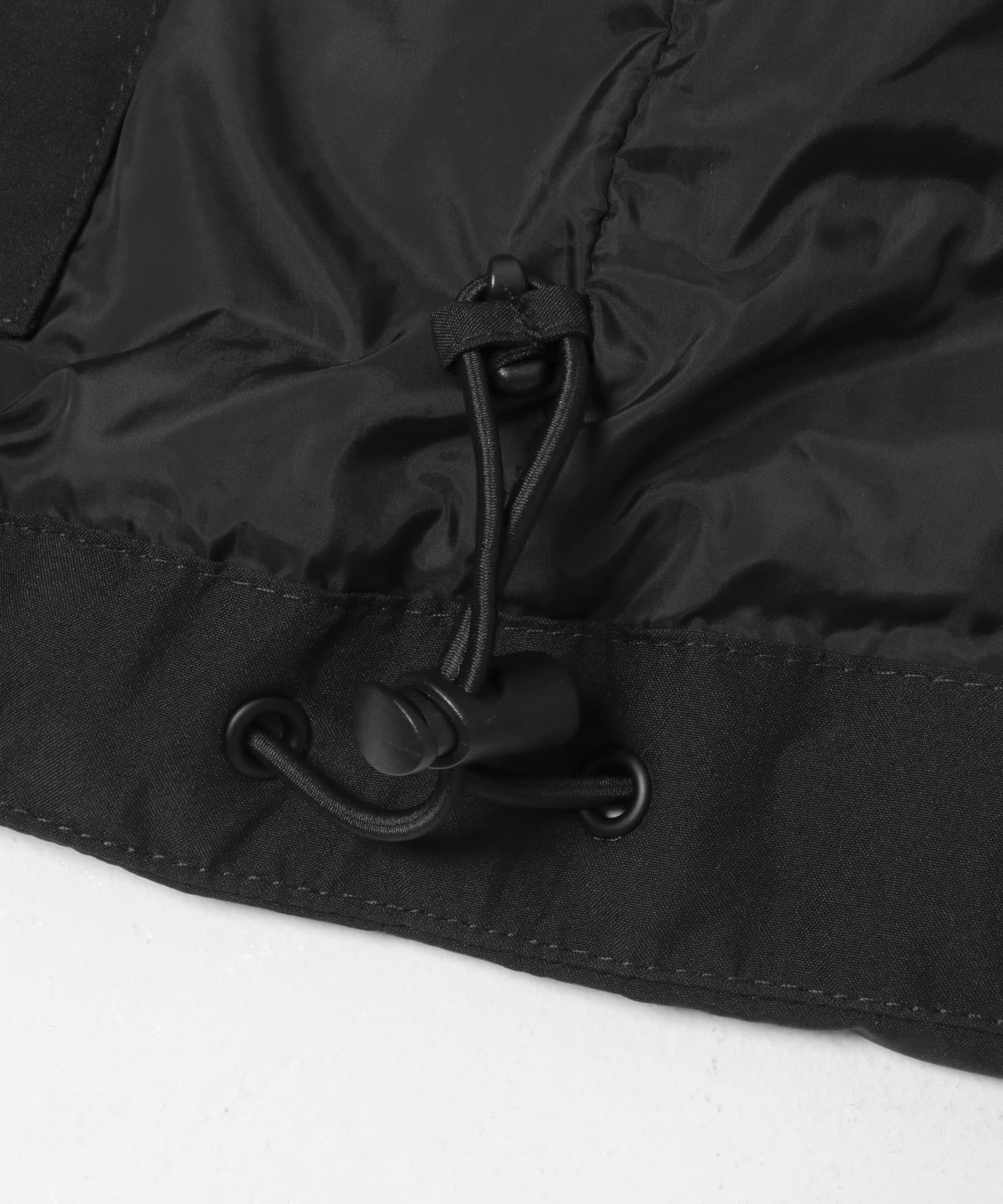 『別注』+phenix　WINDSTOPPER by GORE-TEX LABS ノーカラーダウンジャケット BLACK S