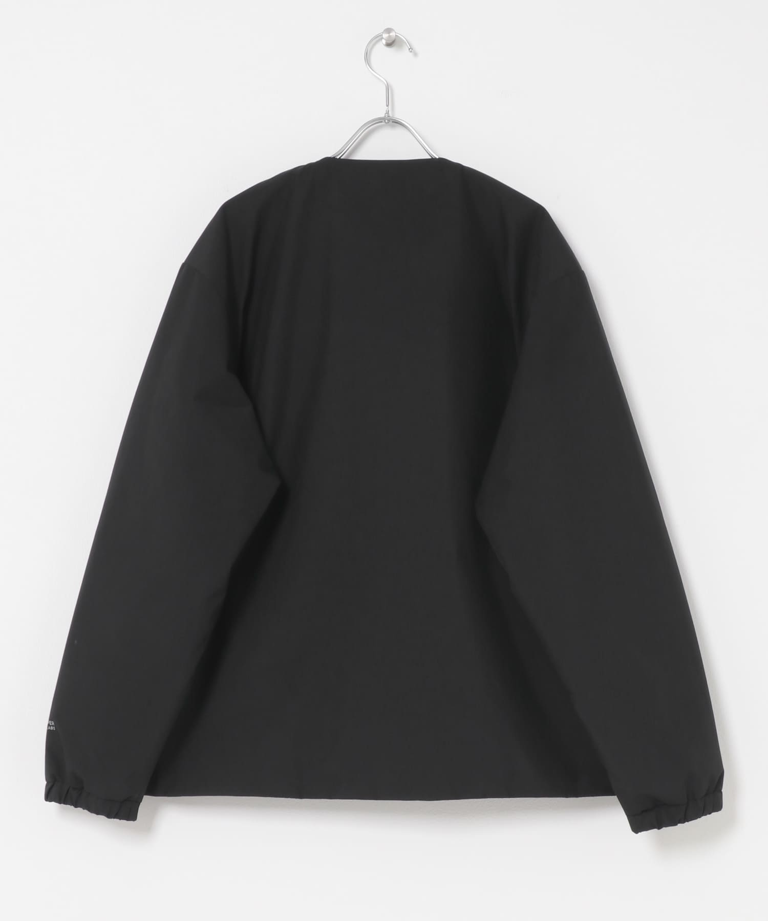 『別注』+phenix　WINDSTOPPER by GORE-TEX LABS ノーカラーダウンジャケット BLACK S