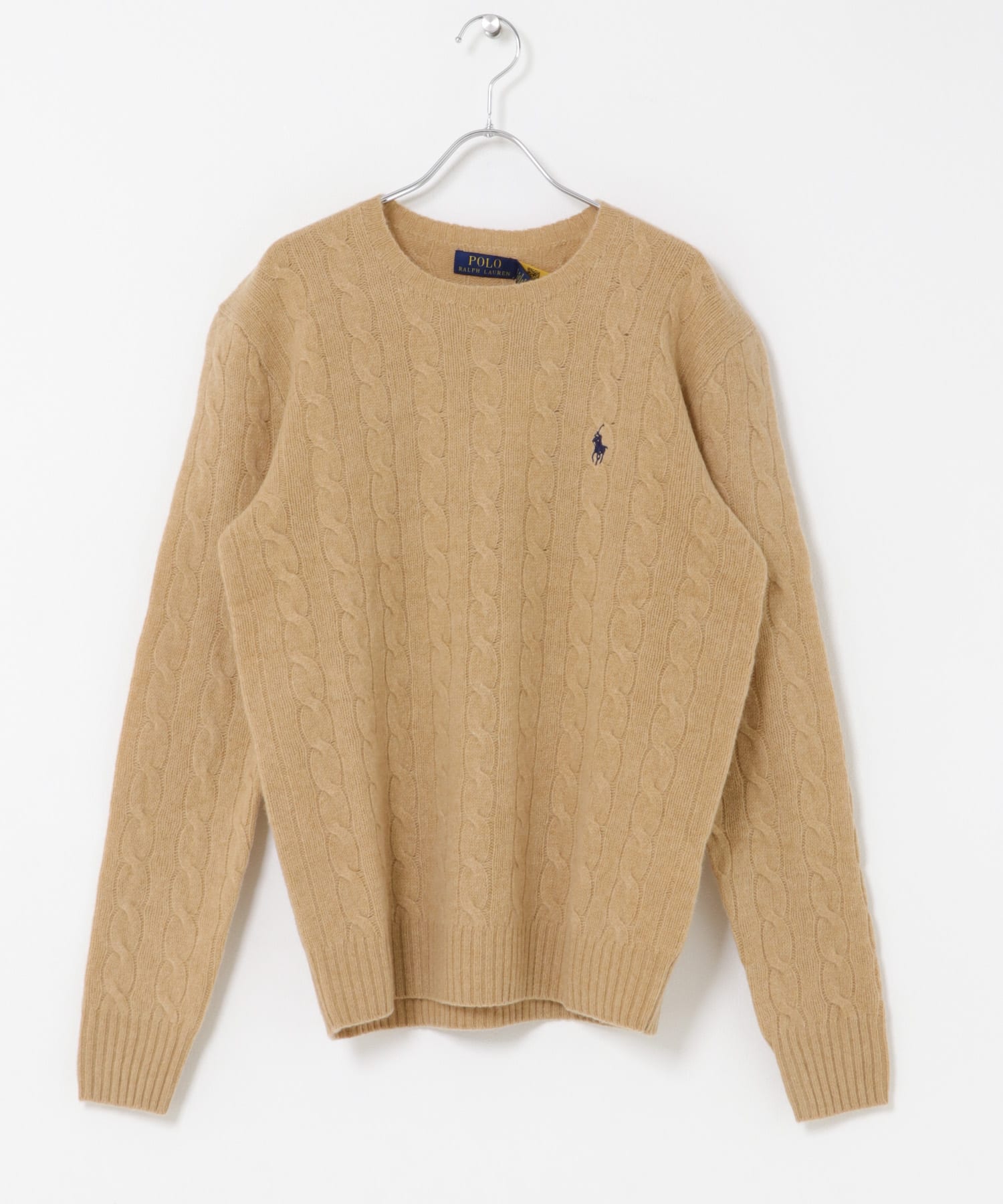 POLO RALPH LAUREN LSCABLECNPP-L S-PULL CAMELMELAN XS