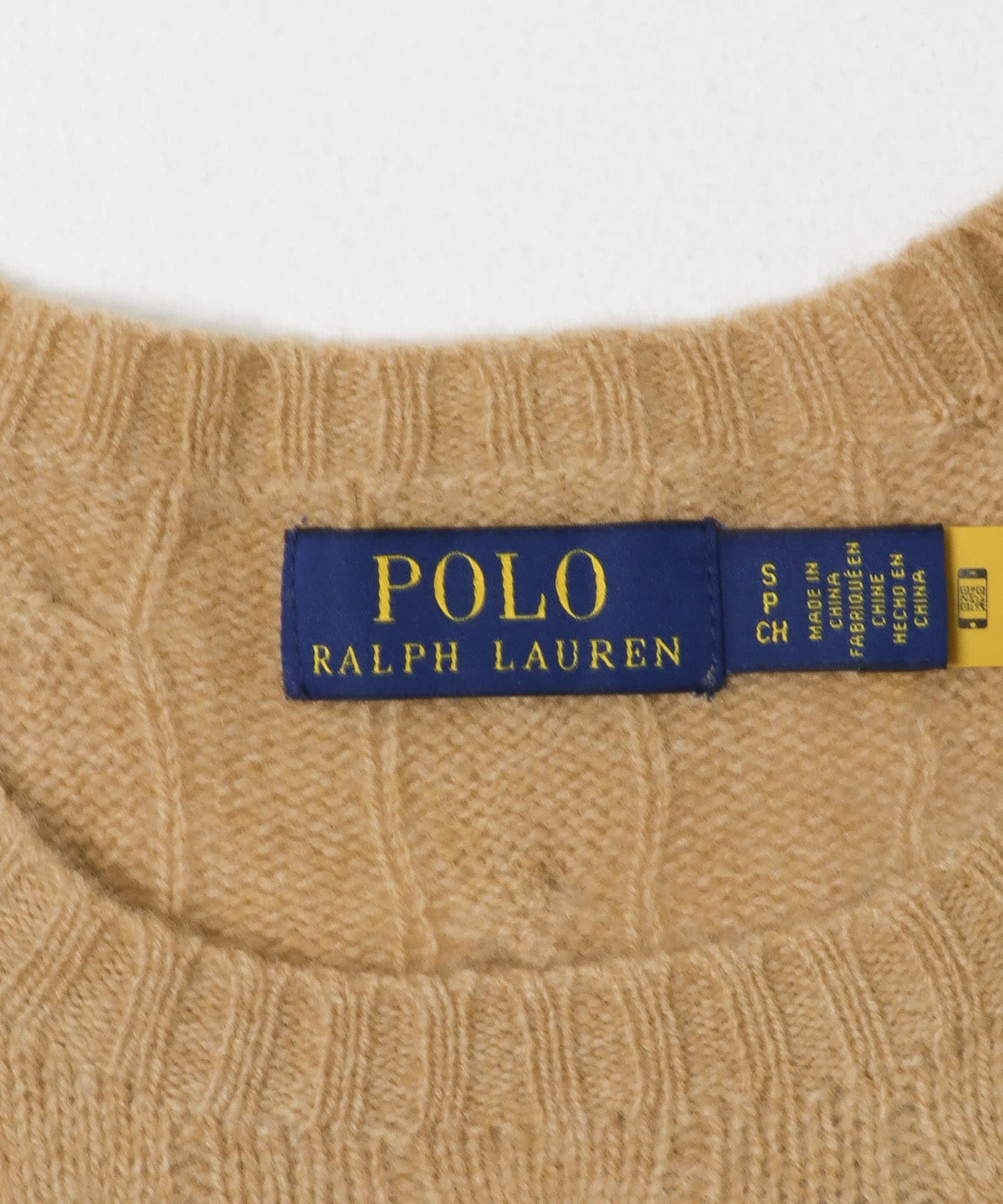 POLO RALPH LAUREN LSCABLECNPP-L S-PULL CAMELMELAN XS