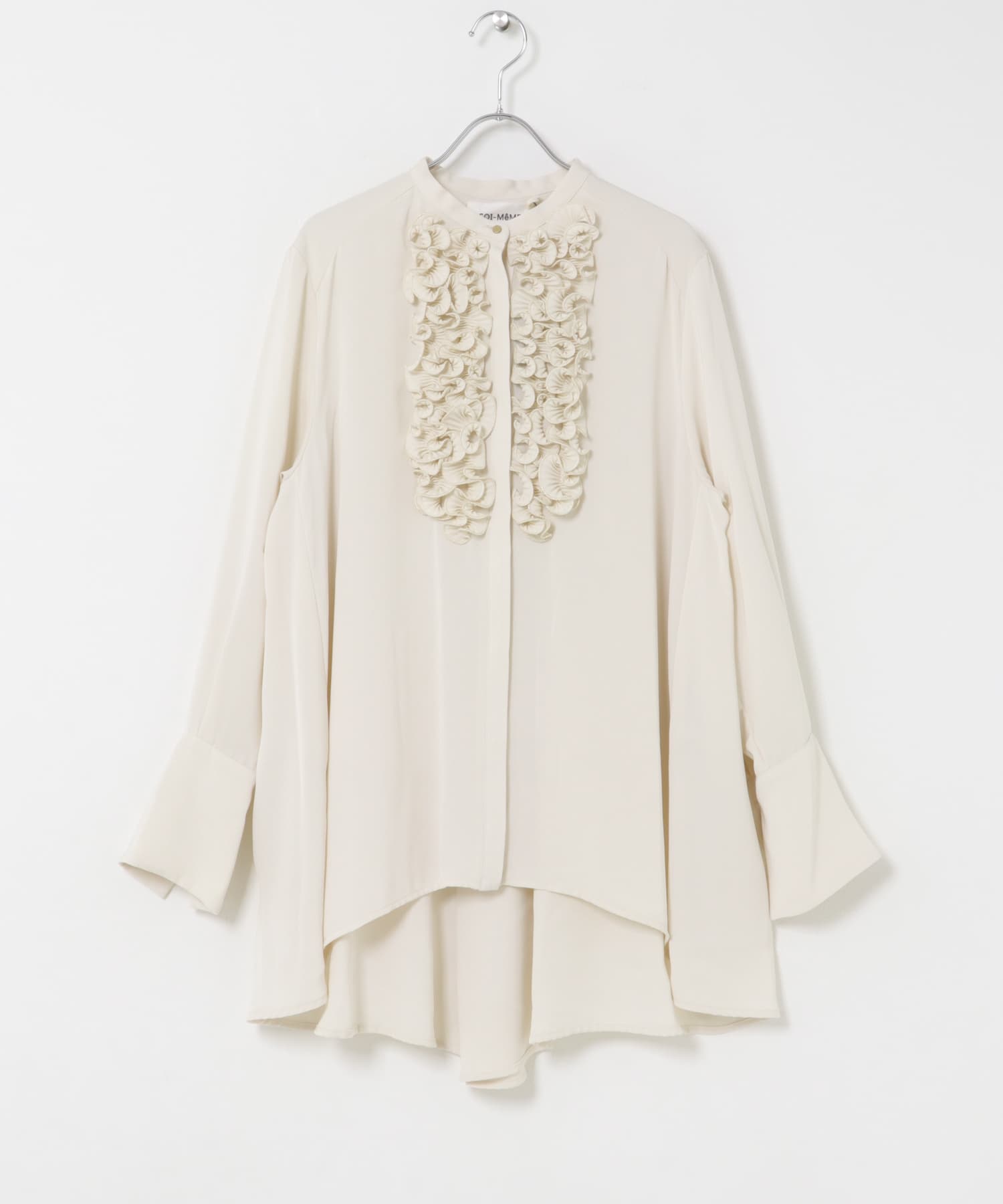 MARILYN MOON CRYSTAL PLEATS SATIN SHIRTS