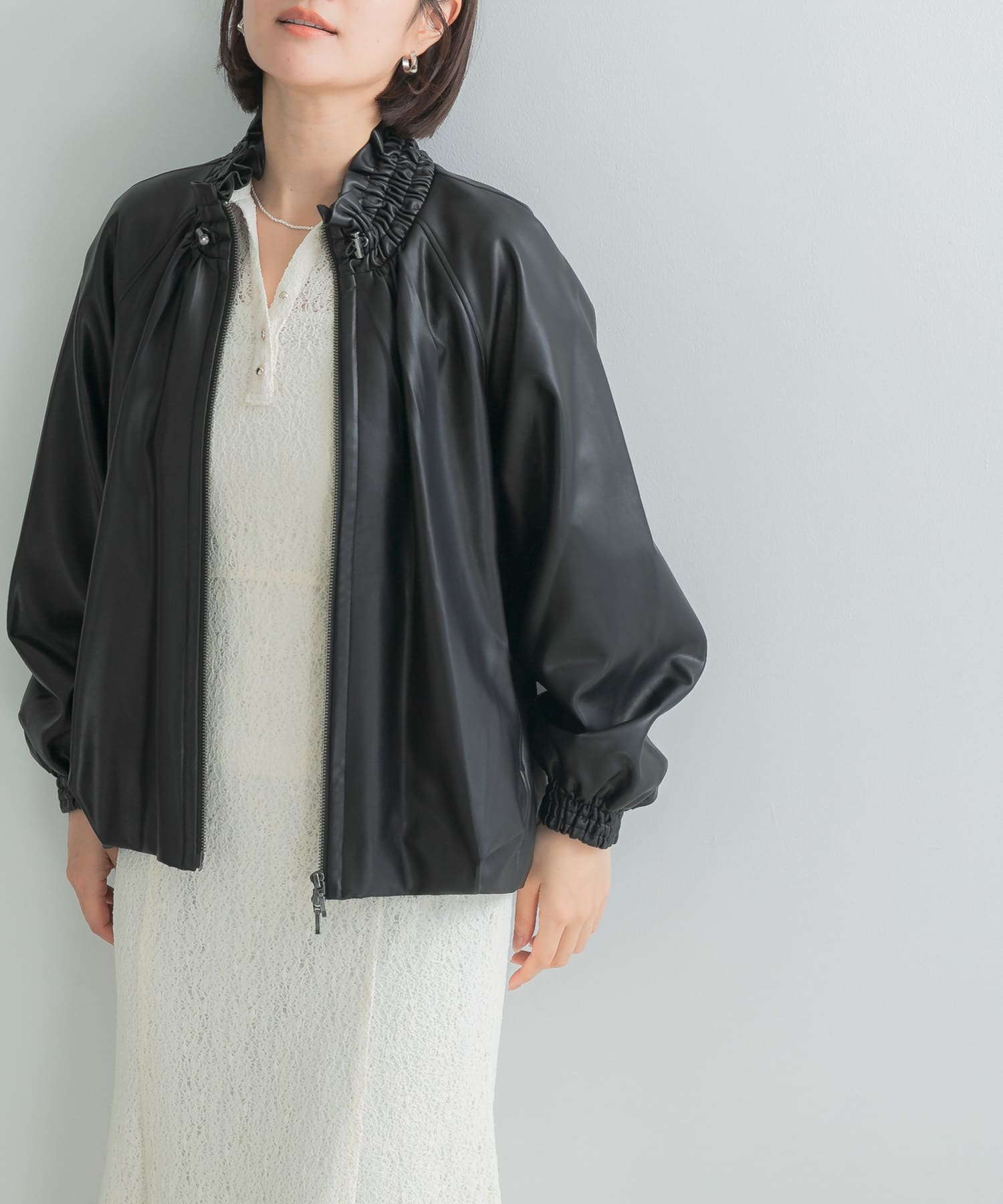 MARILYN MOON SOFT ECO LEATHER MIDI BLOUSON