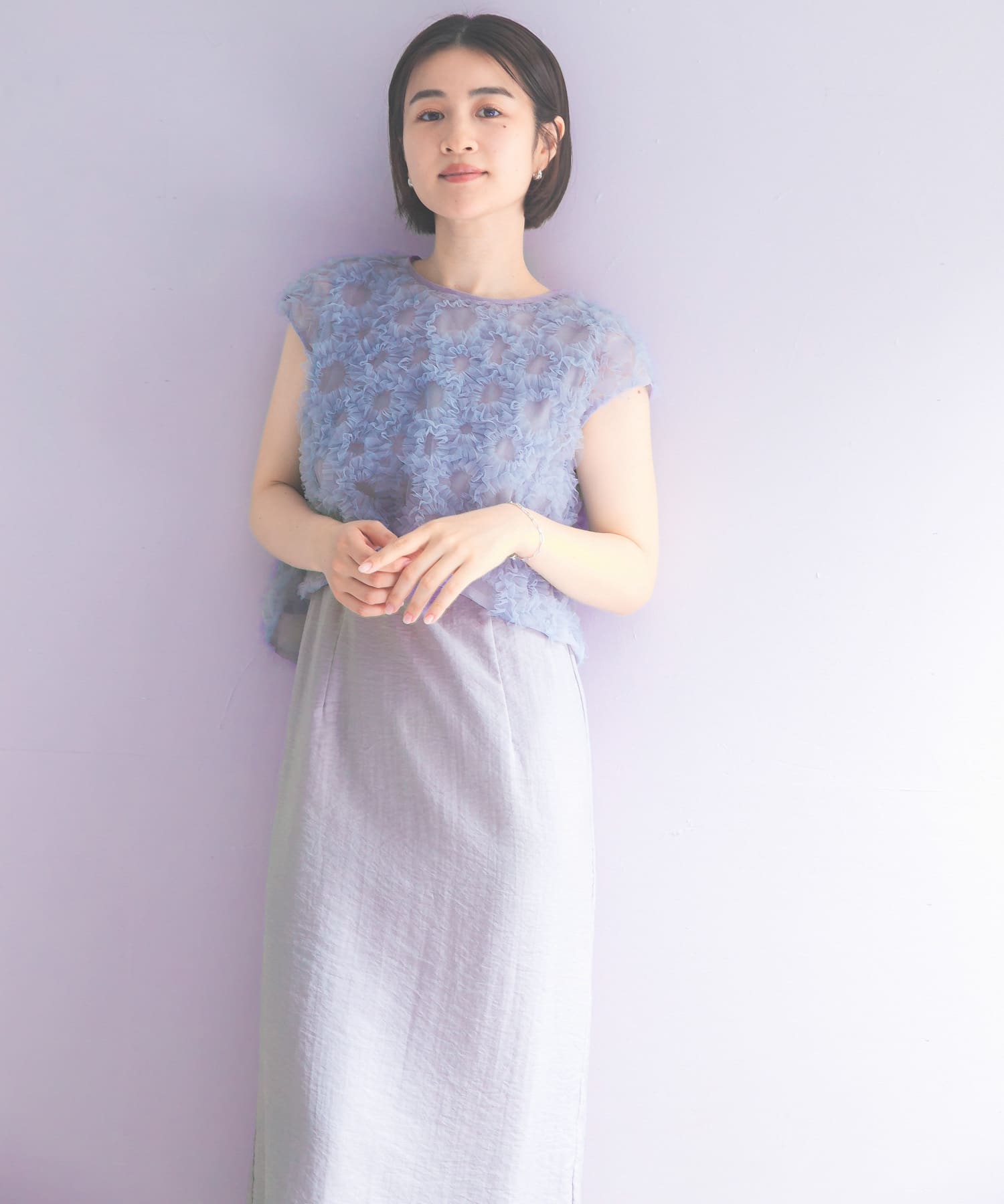 kaene　フラッフィーフラワーコンビドレス