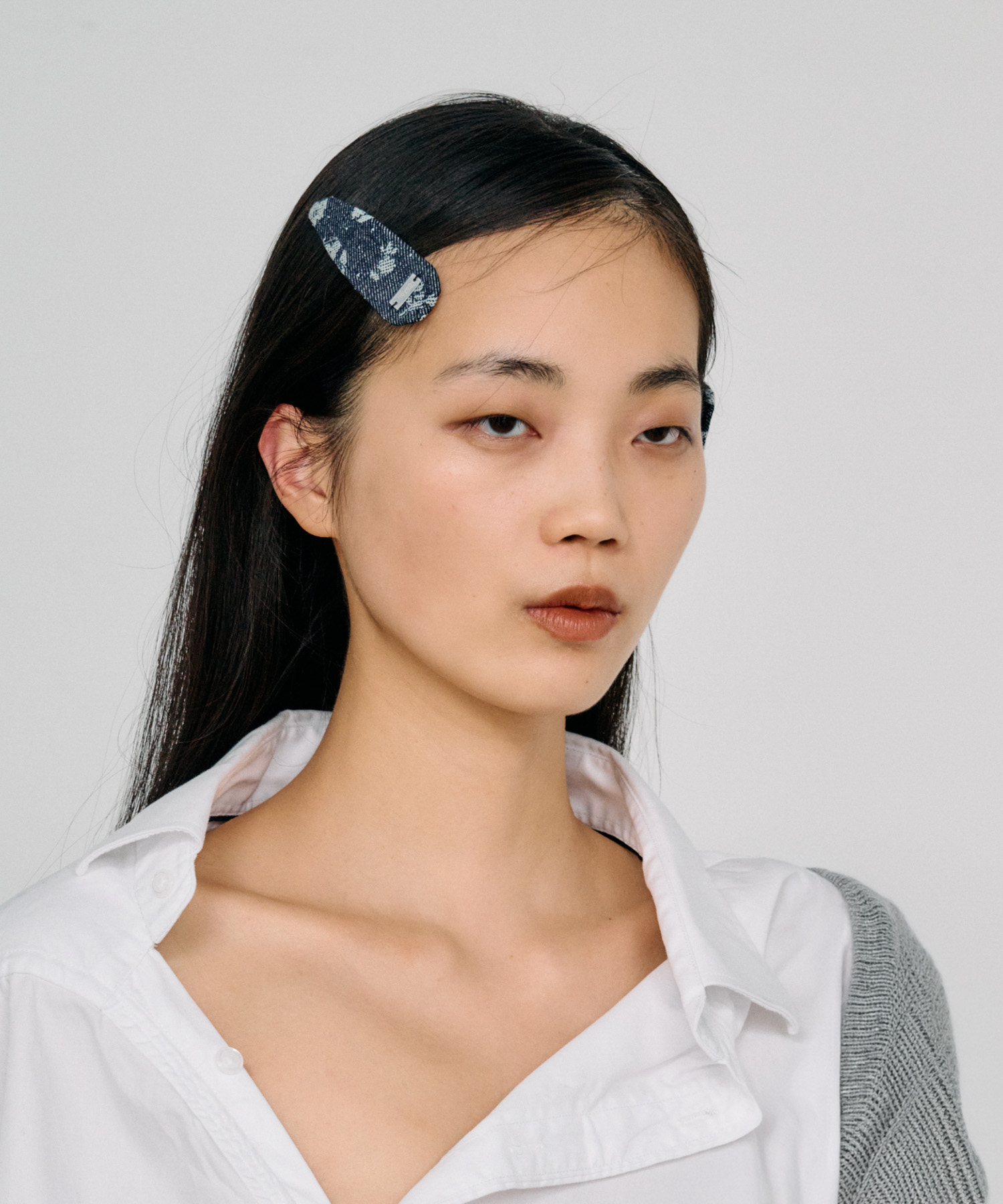 heyep　FLORAL DENIM HAIR CLIPS 2-PIECE