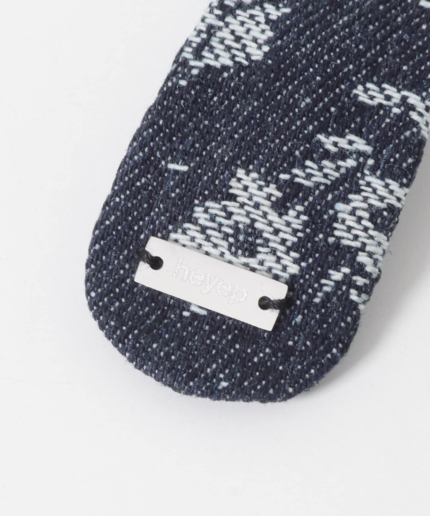 heyep　FLORAL DENIM HAIR CLIPS 2-PIECE BLUE -