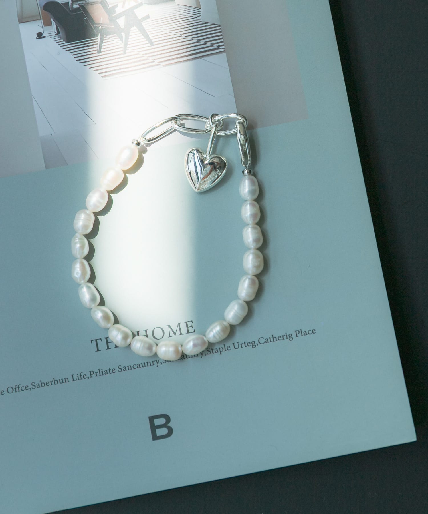in mood　PEARL MELT HEART BRACELET