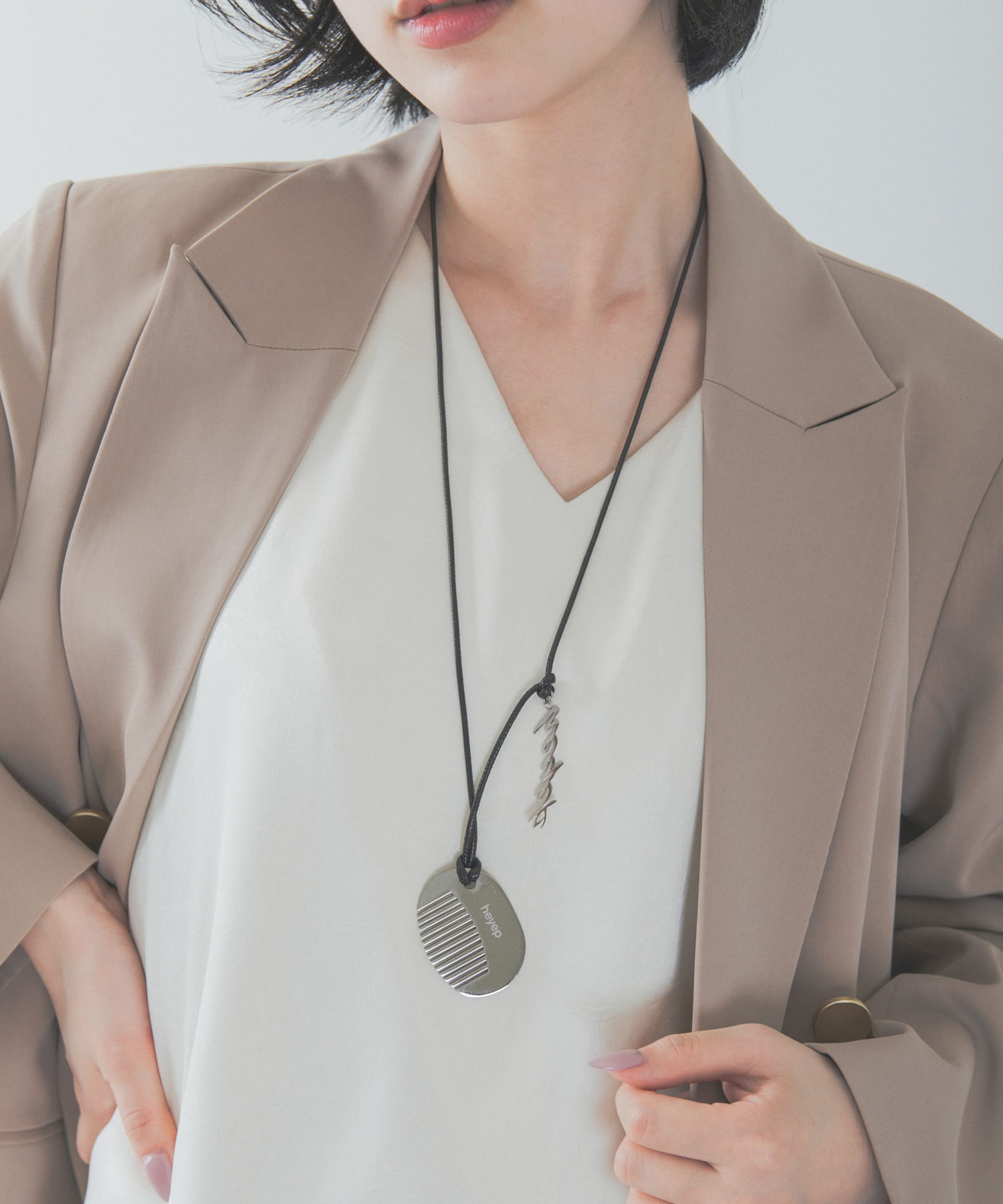 『別注』heyep×ROSSO　コームネックレス SILVER -
