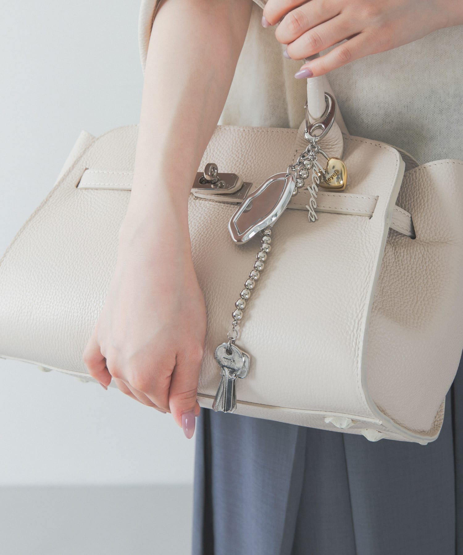 『別注』heyep×ROSSO　ミラーキーチャーム SILVER -