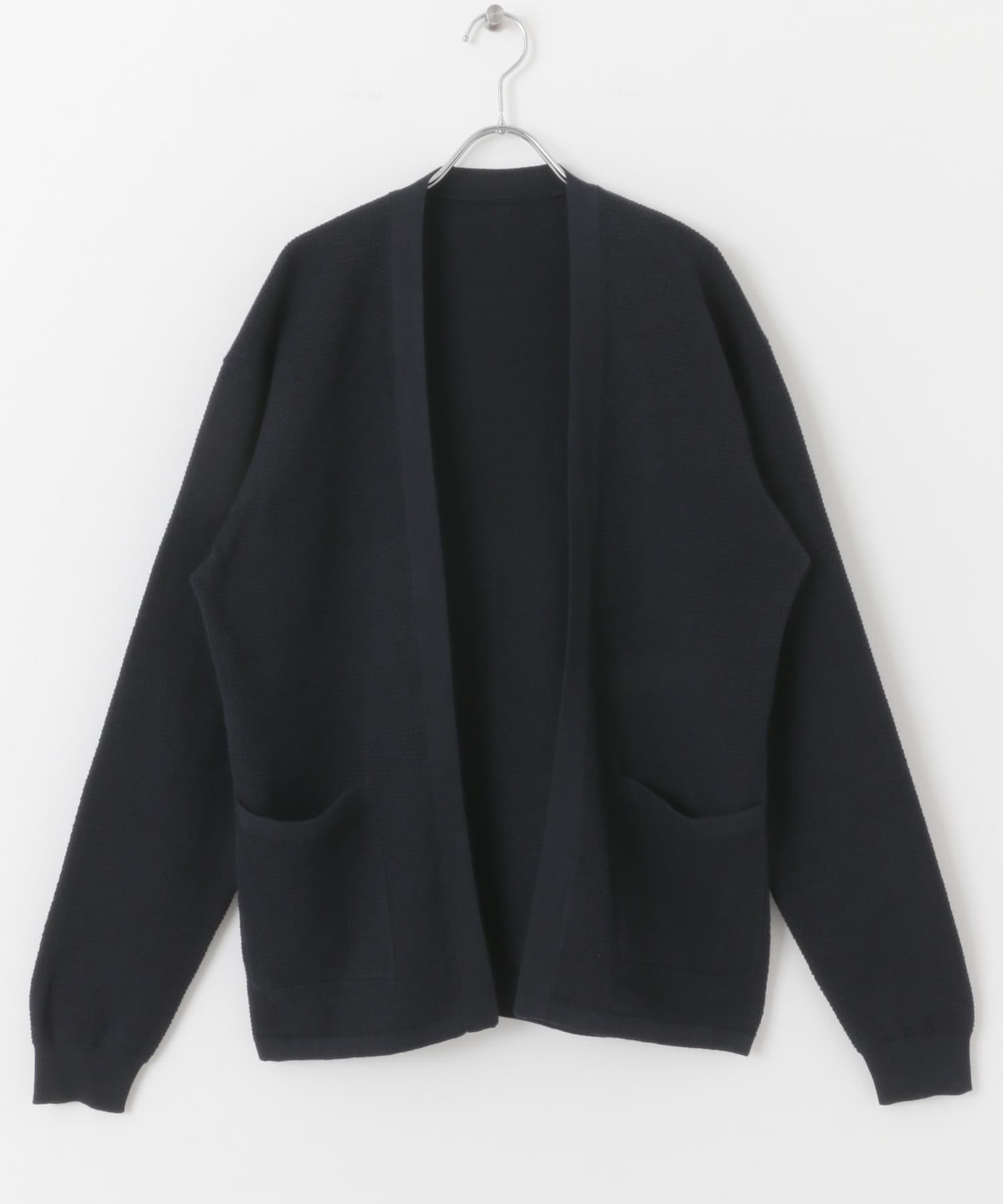 『WEB限定』変形カノコトッパーニットカーディガン NAVY M