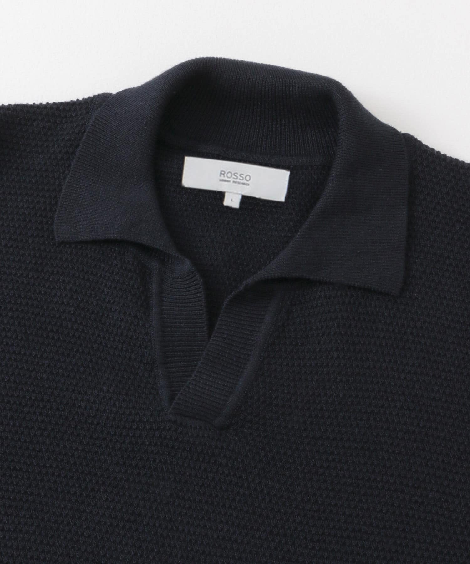 『WEB限定』変形カノコスキッパーニットポロ NAVY M