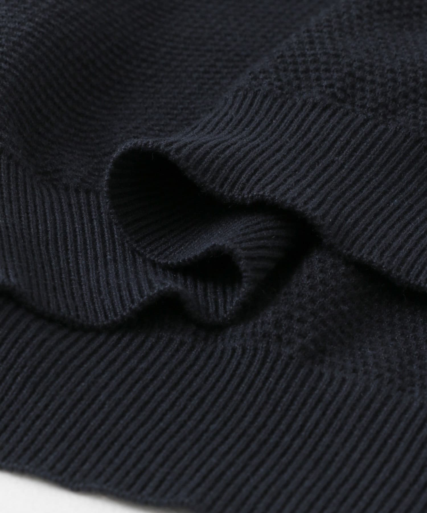 『WEB限定』変形カノコスキッパーニットポロ NAVY M