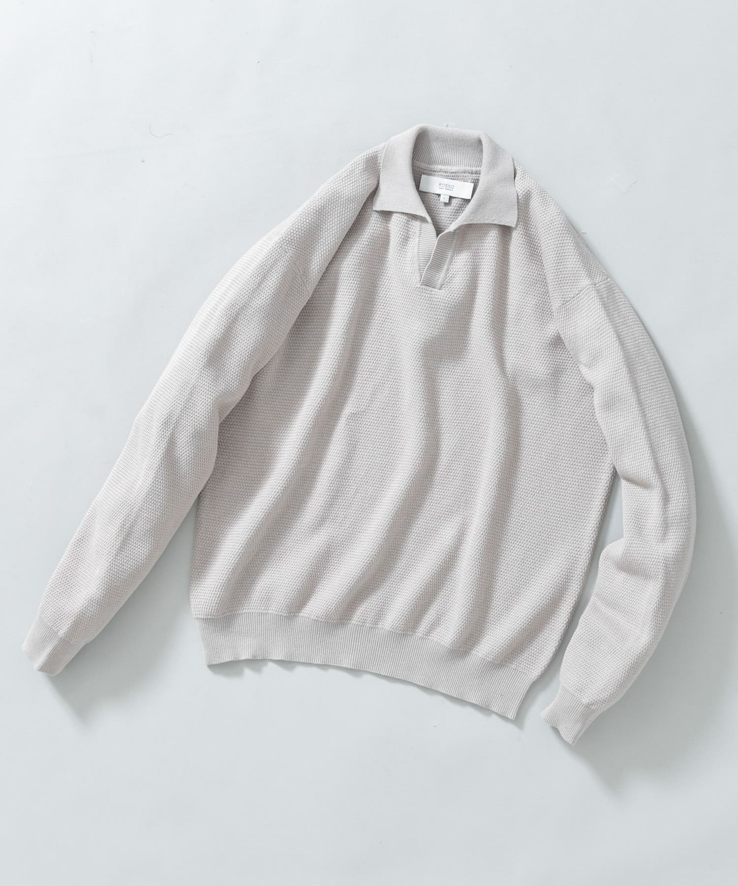 『WEB限定』変形カノコスキッパーニットポロ LIGHT GRAY M