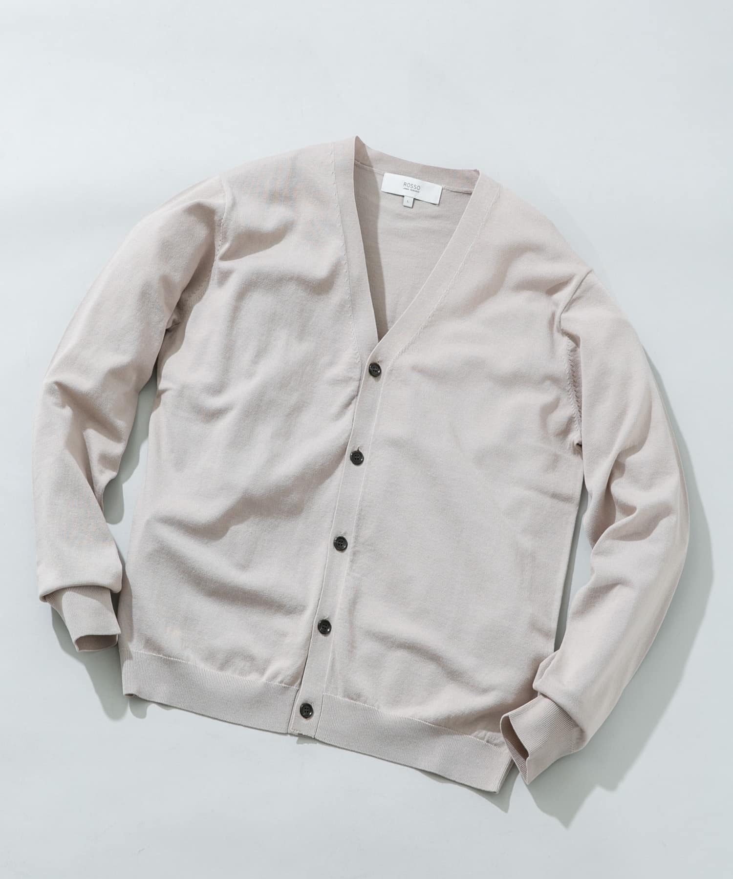 シルク混ベーシックカーディガン GREIGE M