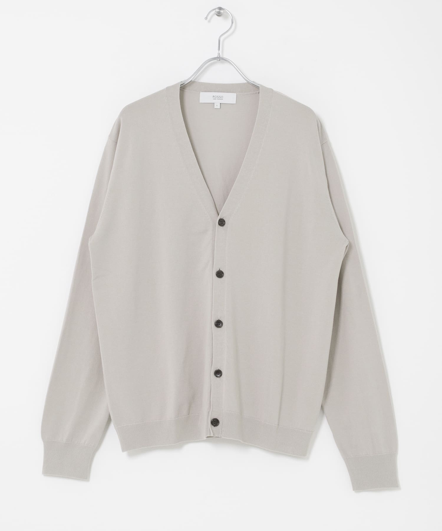 『WEB限定』シルク混ベーシックカーディガン GREIGE M