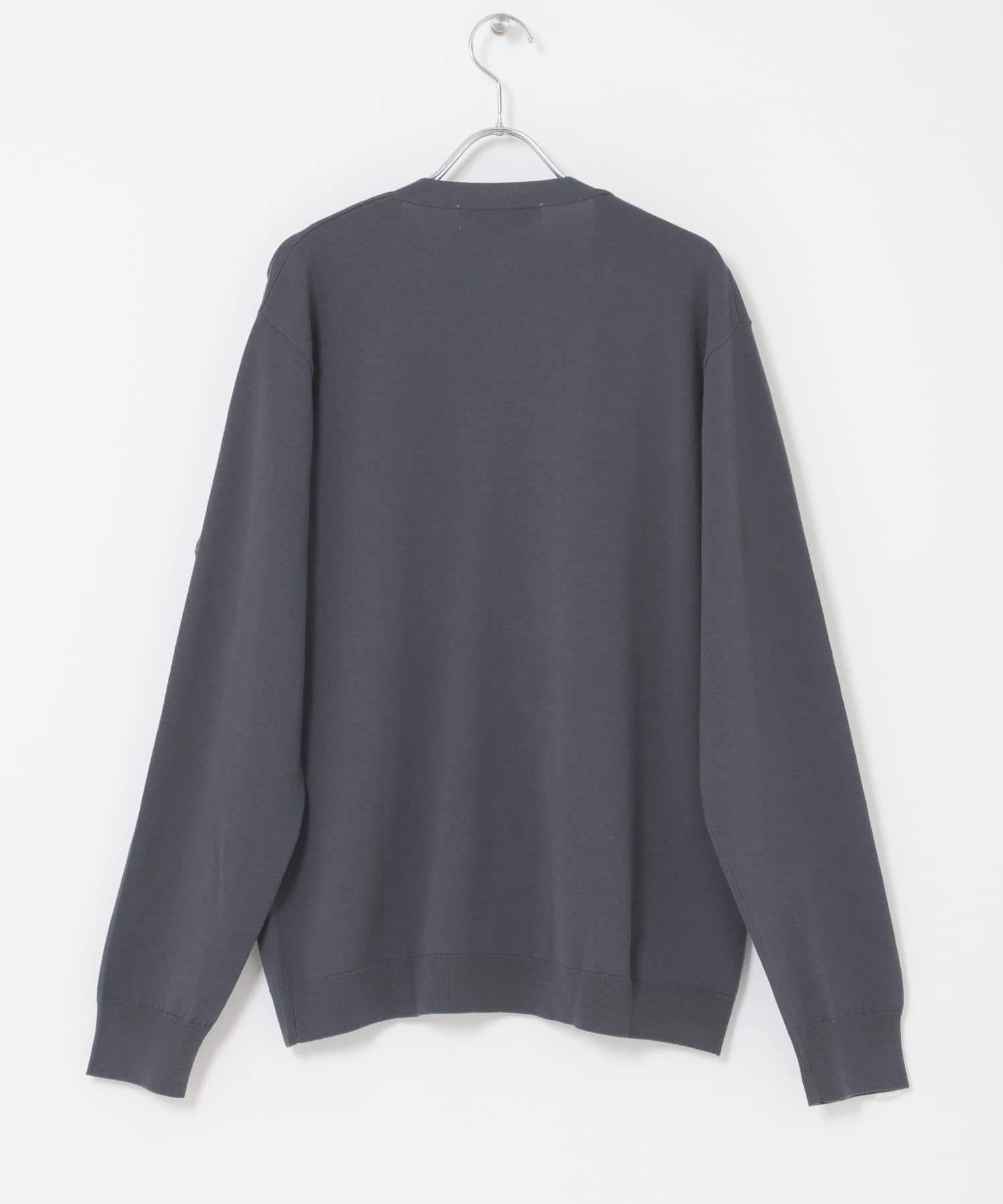 シルク混ベーシックカーディガン BLUE GRAY M