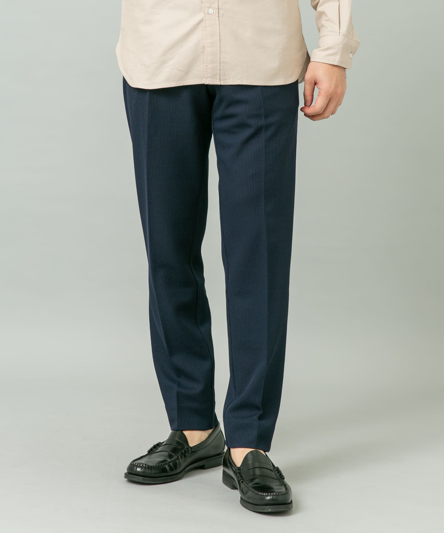 『セットアップ対応』『速乾』　シリウステーパードイージースラックス NAVY L