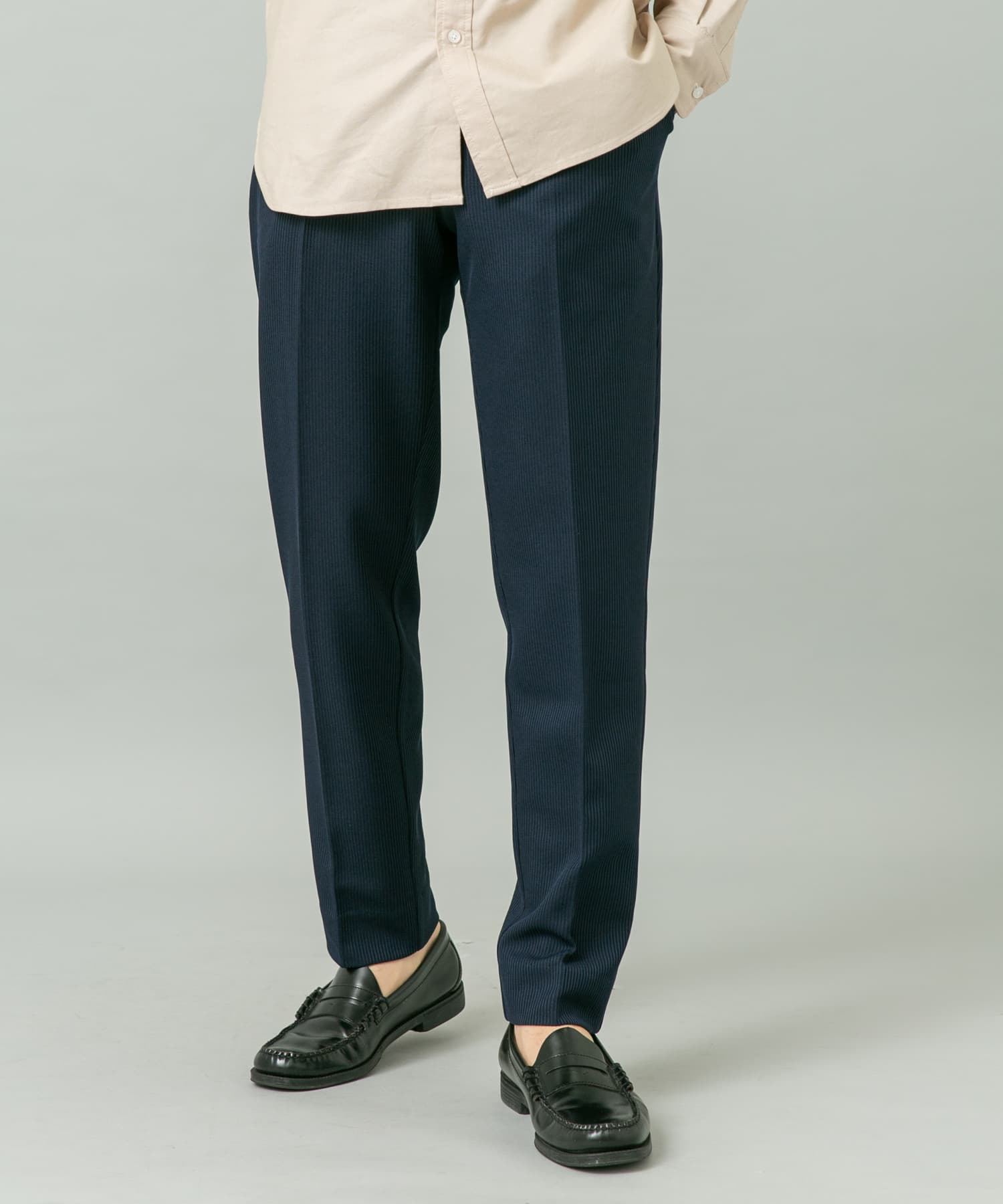 『セットアップ対応』『速乾』　シリウステーパードイージースラックス NAVY L