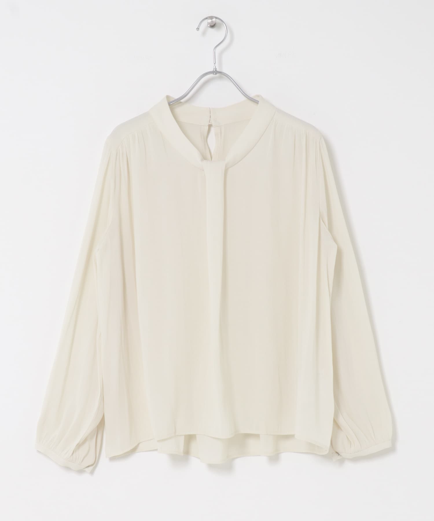 DONEEYU　シャンブレージョーゼットブラウス