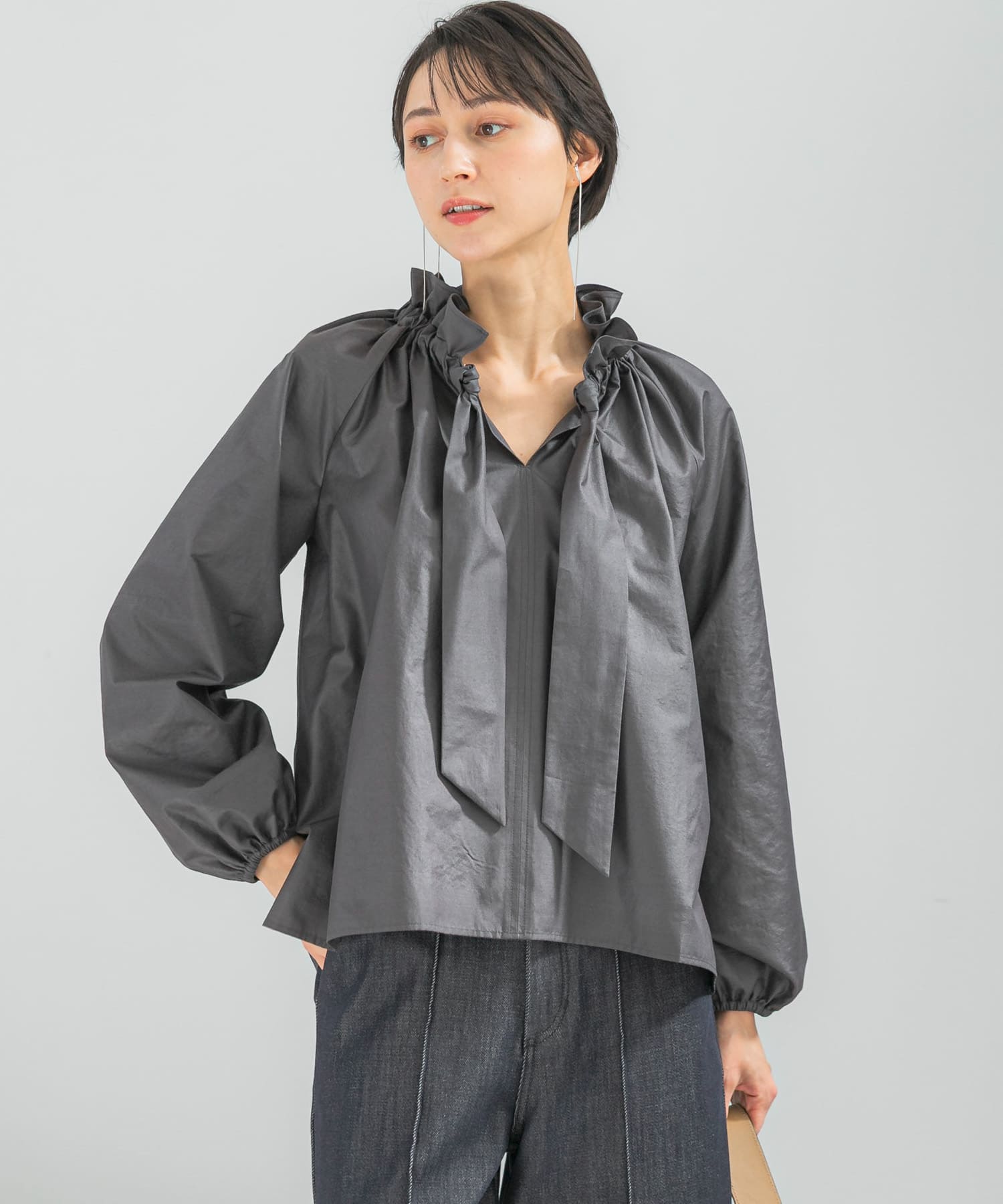Misha & Puff フリルネックシャツ フリルネックシャツブラウス(Free L/PURPLE): トップス｜URBAN