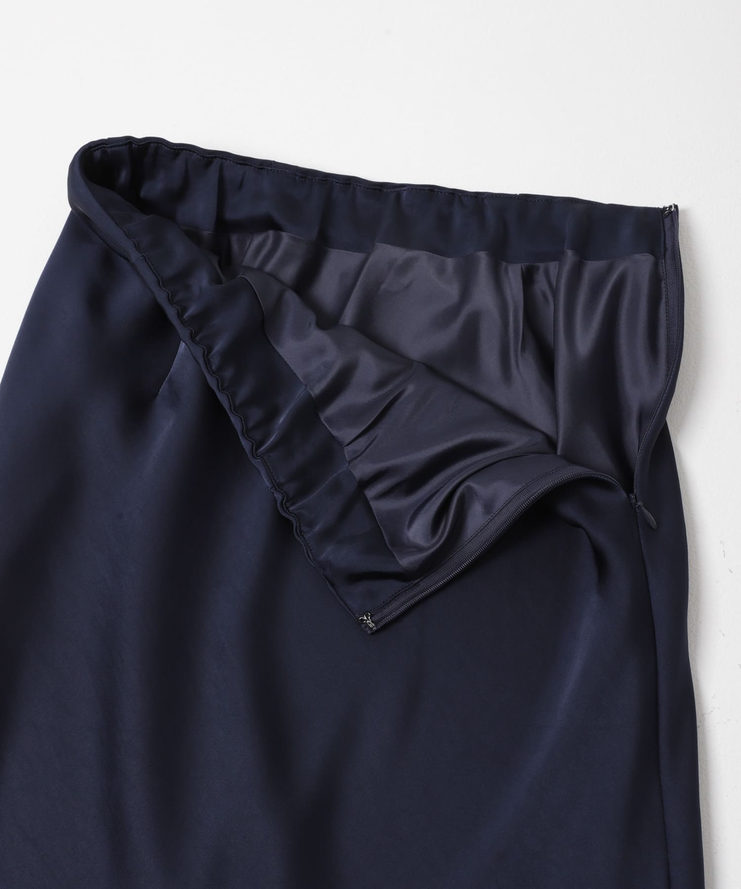 ヴィンテージシルキーサテンイージースカート NAVY 36