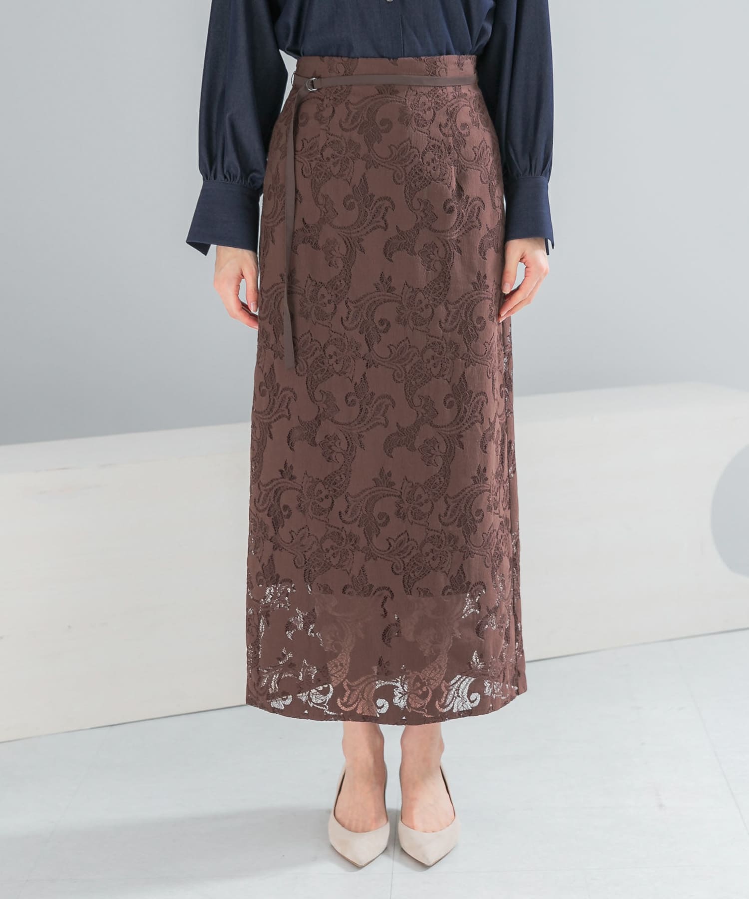 ラッセルレーススカート BROWN Free